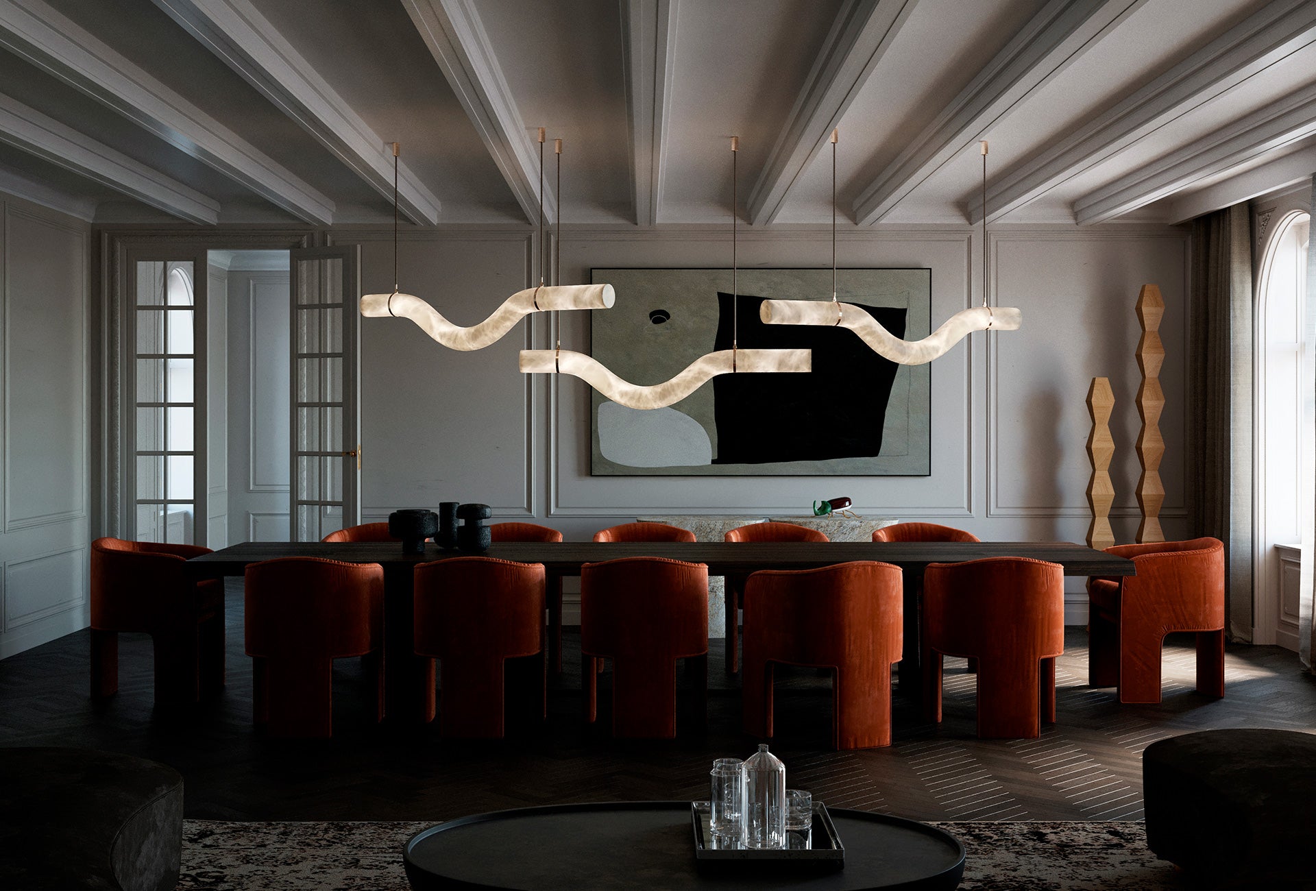 Alabaster LIBERTY Chandelier - Cueteks