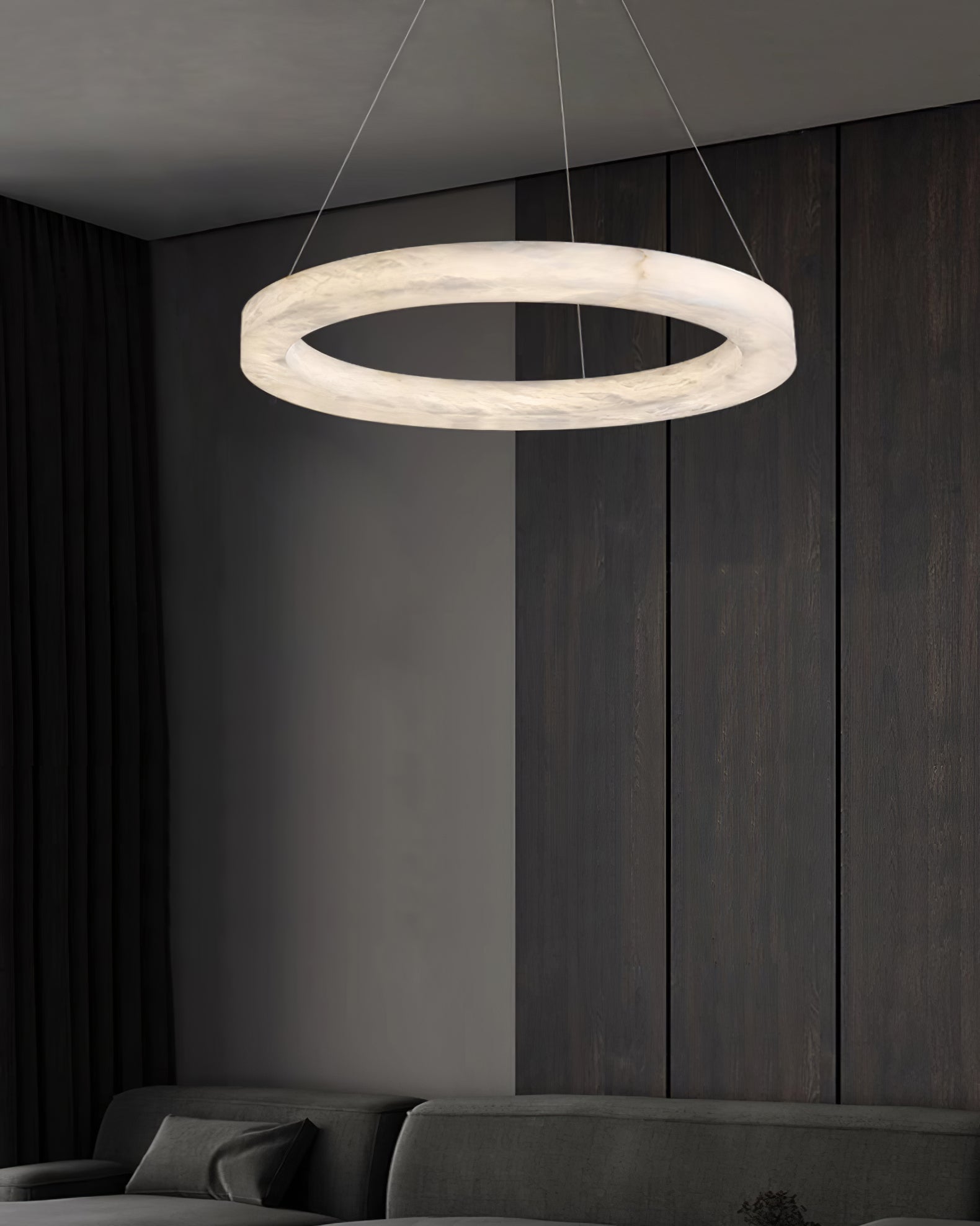 Triple Ring Alabaster Pendant Light - Cueteks