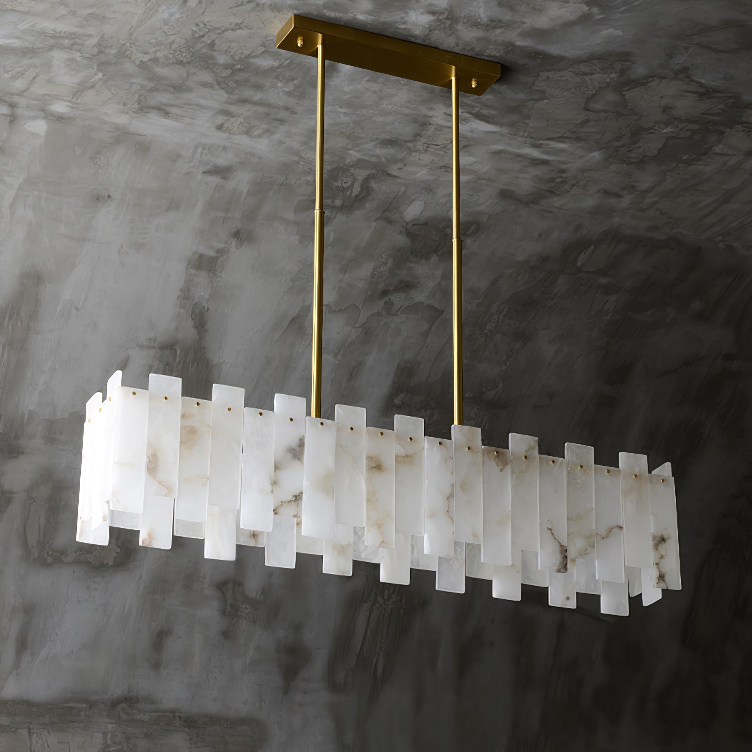 Rectangular Alabaster Pendant Light - Cueteks