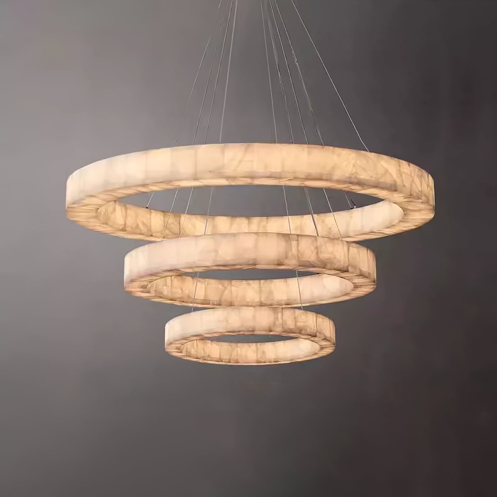 Triple Ring Alabaster Pendant Light - Cueteks