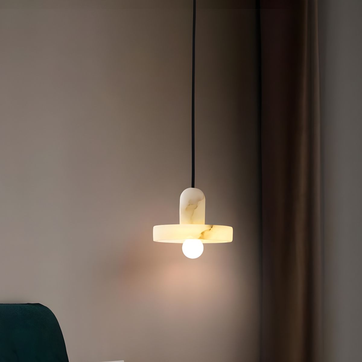 Modern White Marble Pendant Light - Cueteks