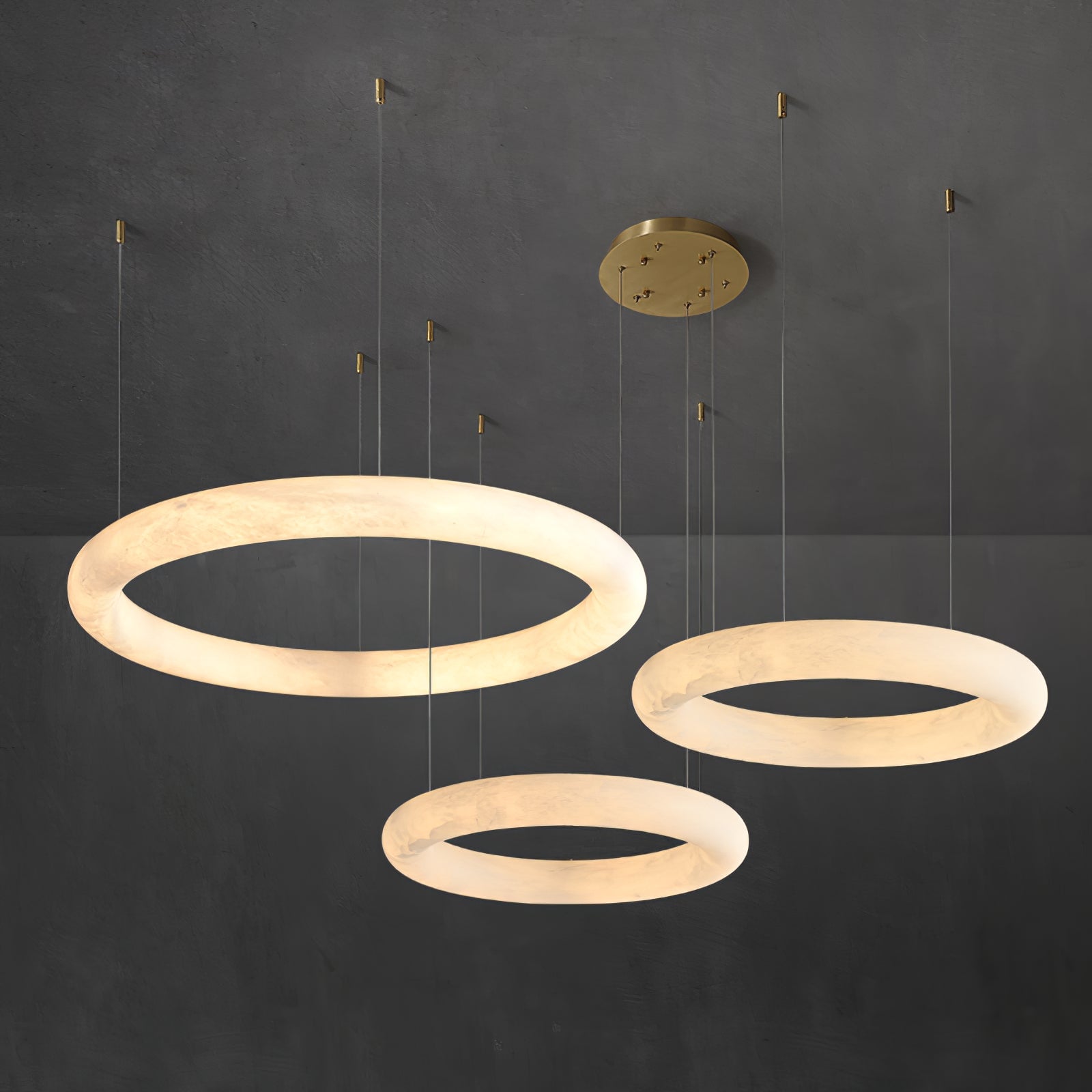 Halo Alabaster Pendant Light - Cueteks
