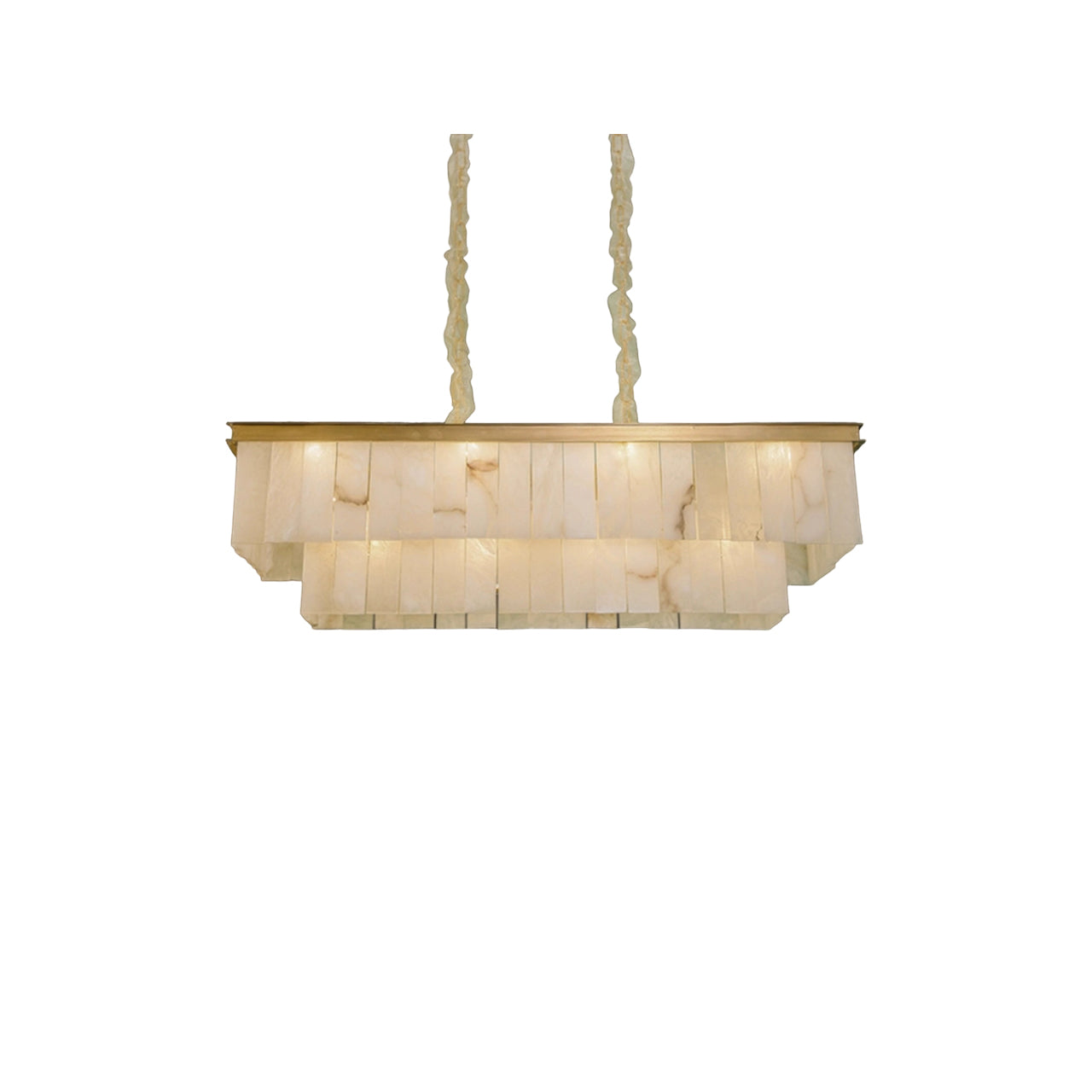 Alabaster multi-layered circular chandelier - Cueteks
