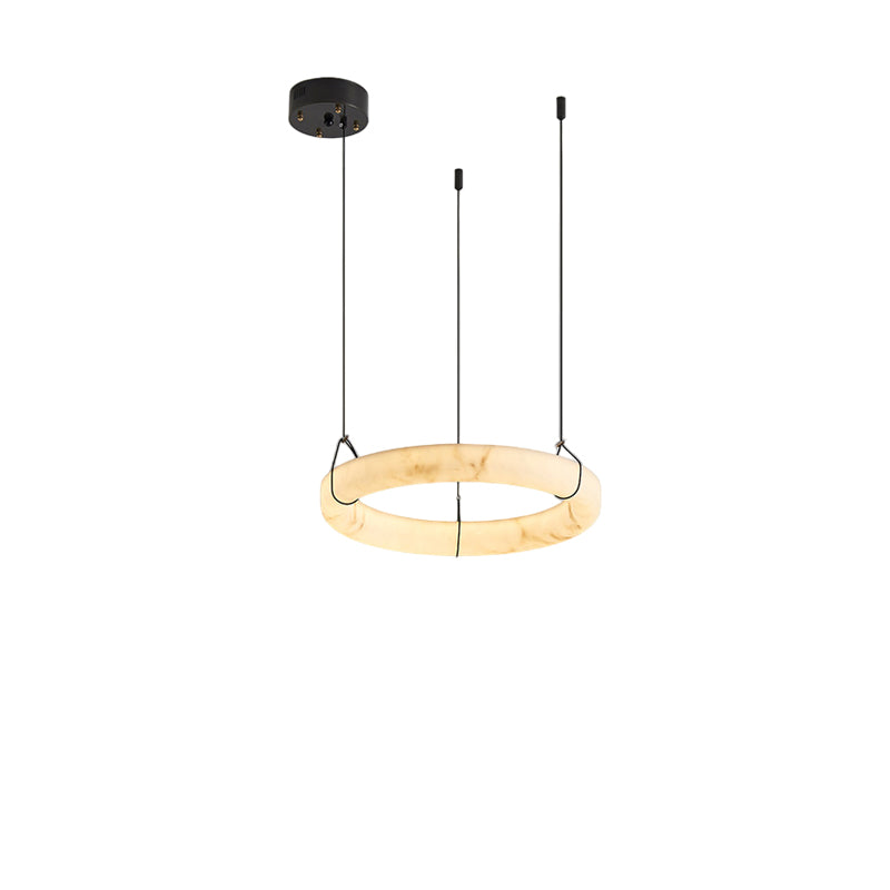 Modern Triple Ring Alabaster Pendant Light - Cueteks