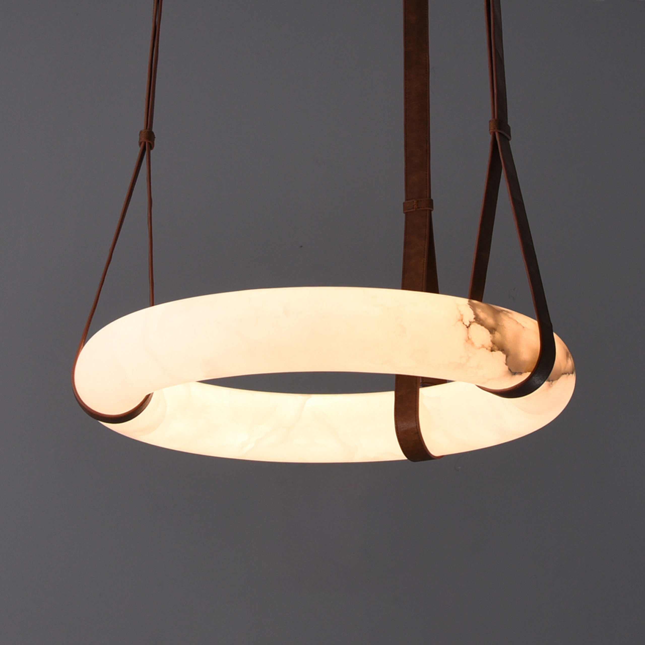 Leather Alabaster Pendant Light - Cueteks