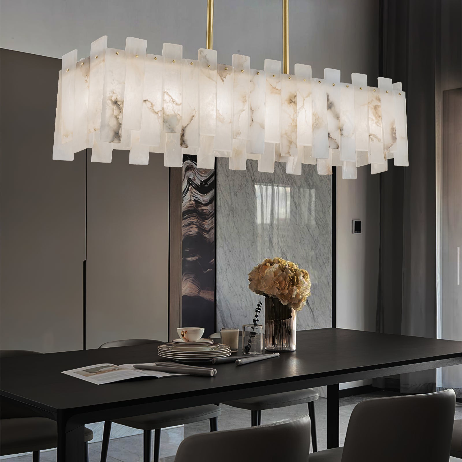 Rectangular Alabaster Pendant Light - Cueteks