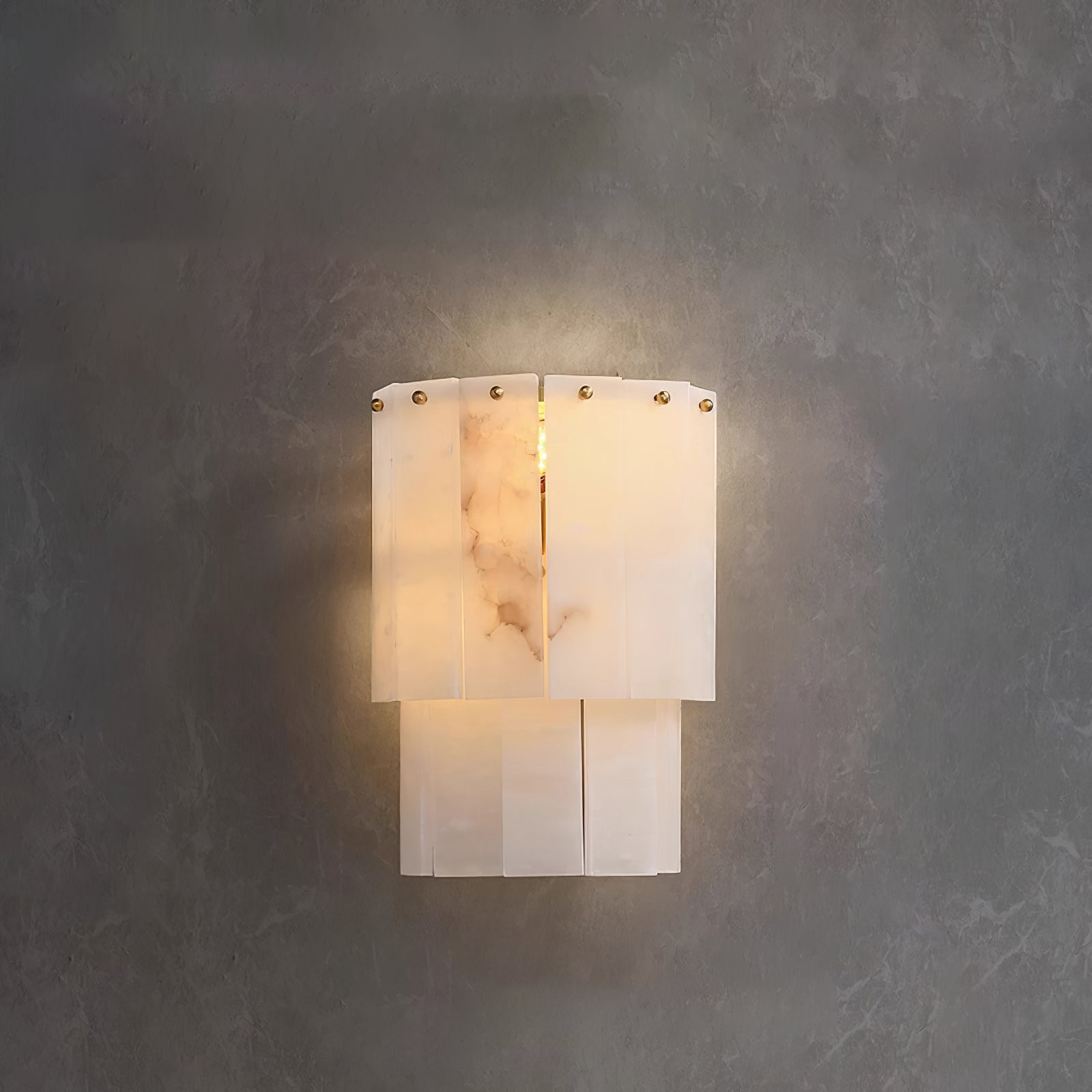 Alabaster multi-layered circular chandelier - Cueteks