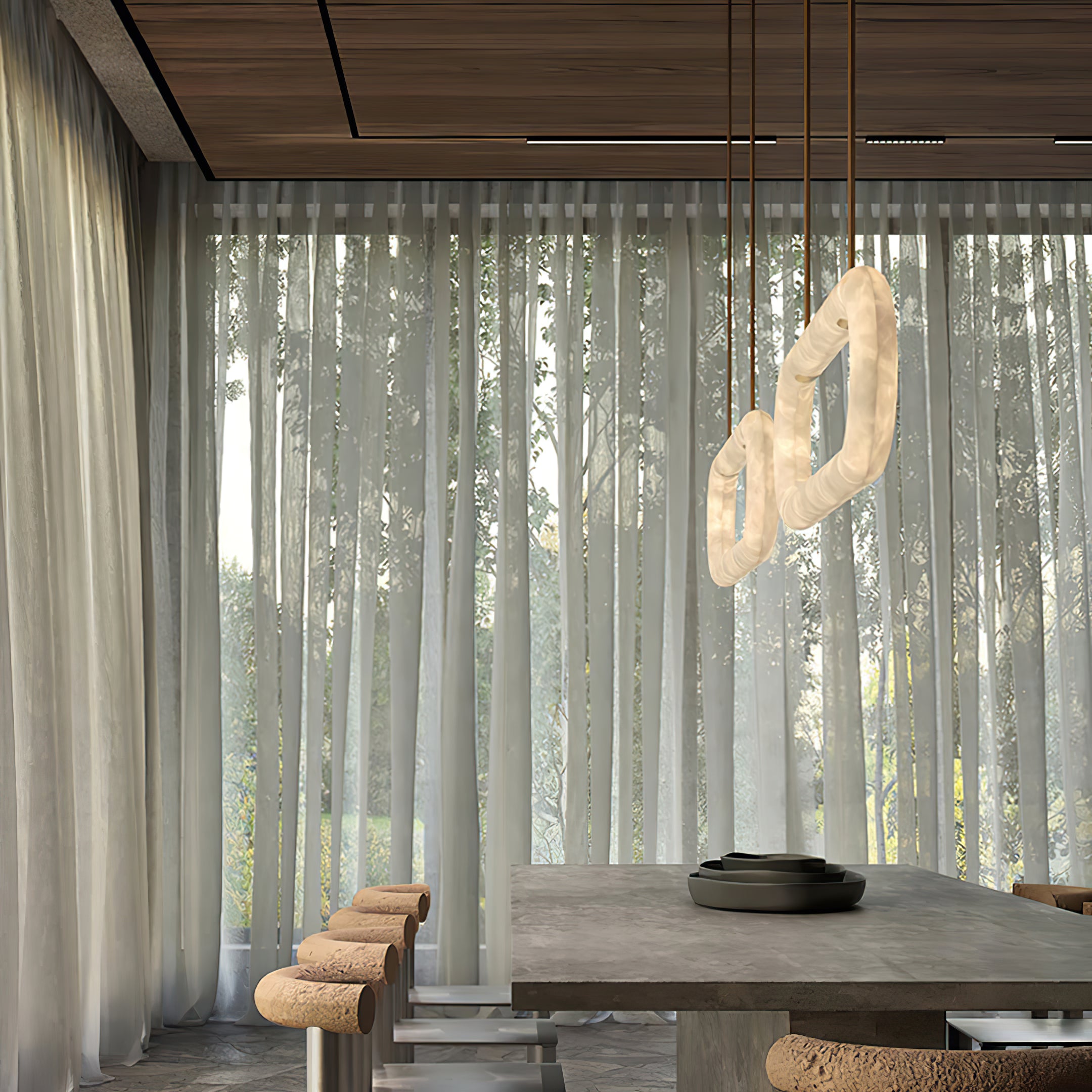 ODDA Snow Gypsum Pendant Light - Cueteks