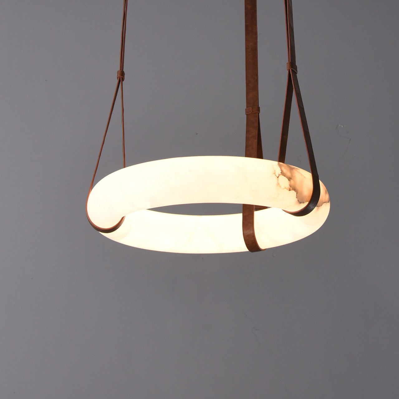 Leather Alabaster Pendant Light - Cueteks