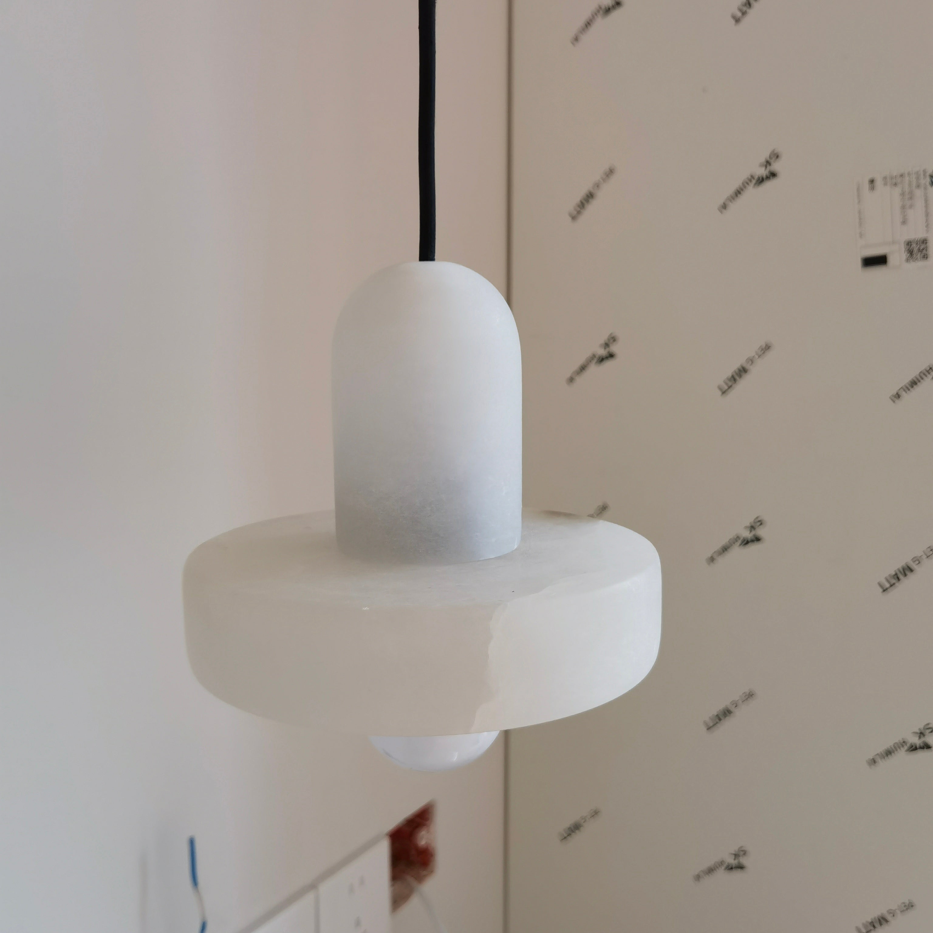 Modern White Marble Pendant Light - Cueteks