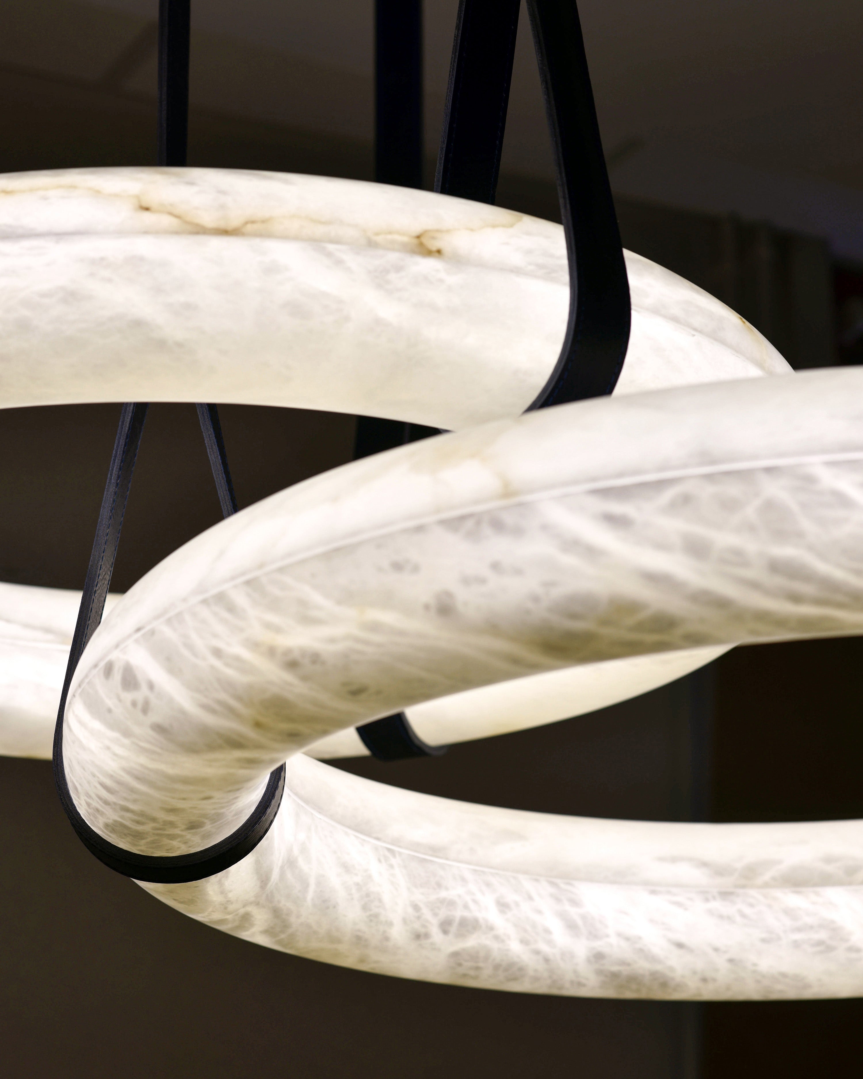 Leather Alabaster Pendant Light - Cueteks