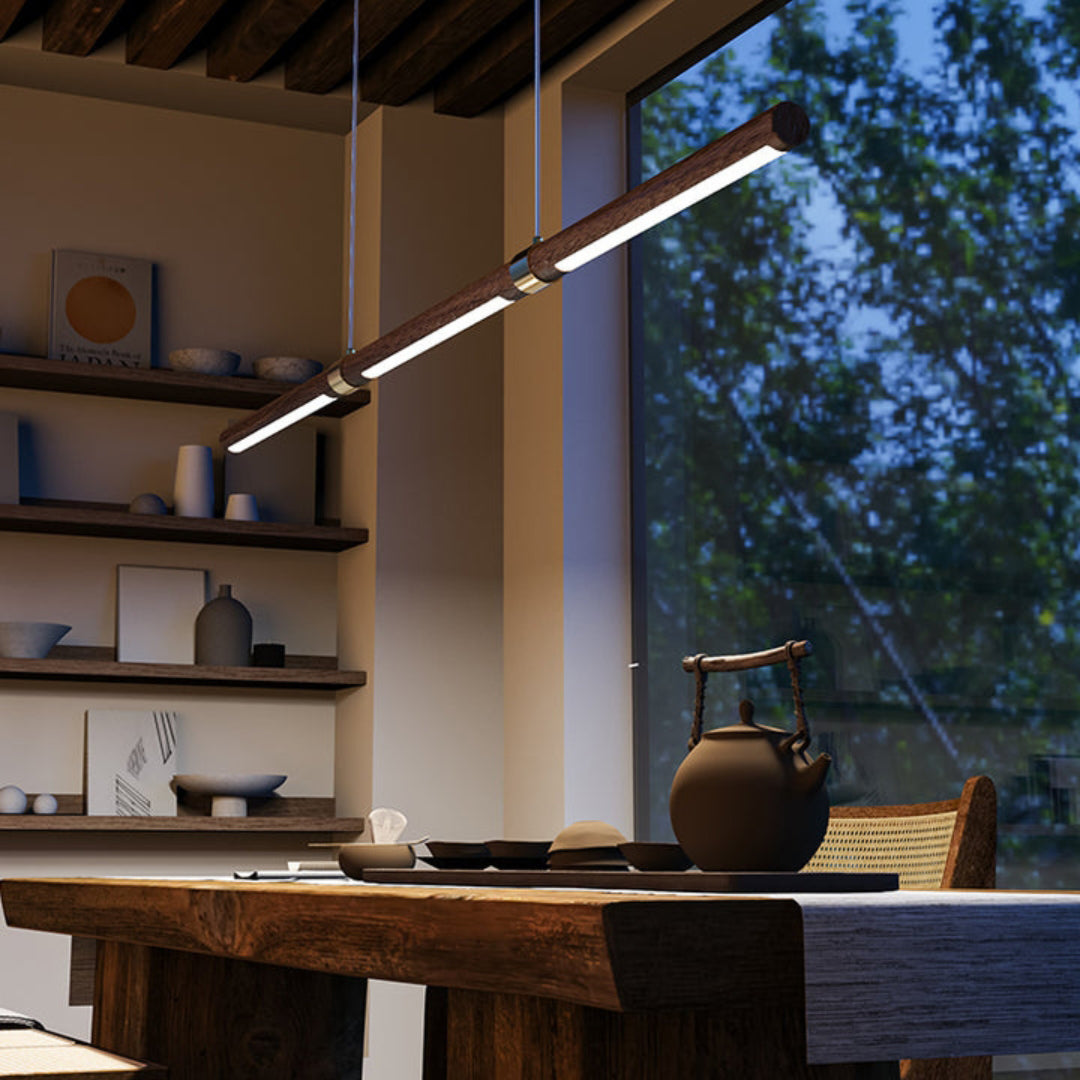 Linear Wood LED Pendant lamp - Cueteks