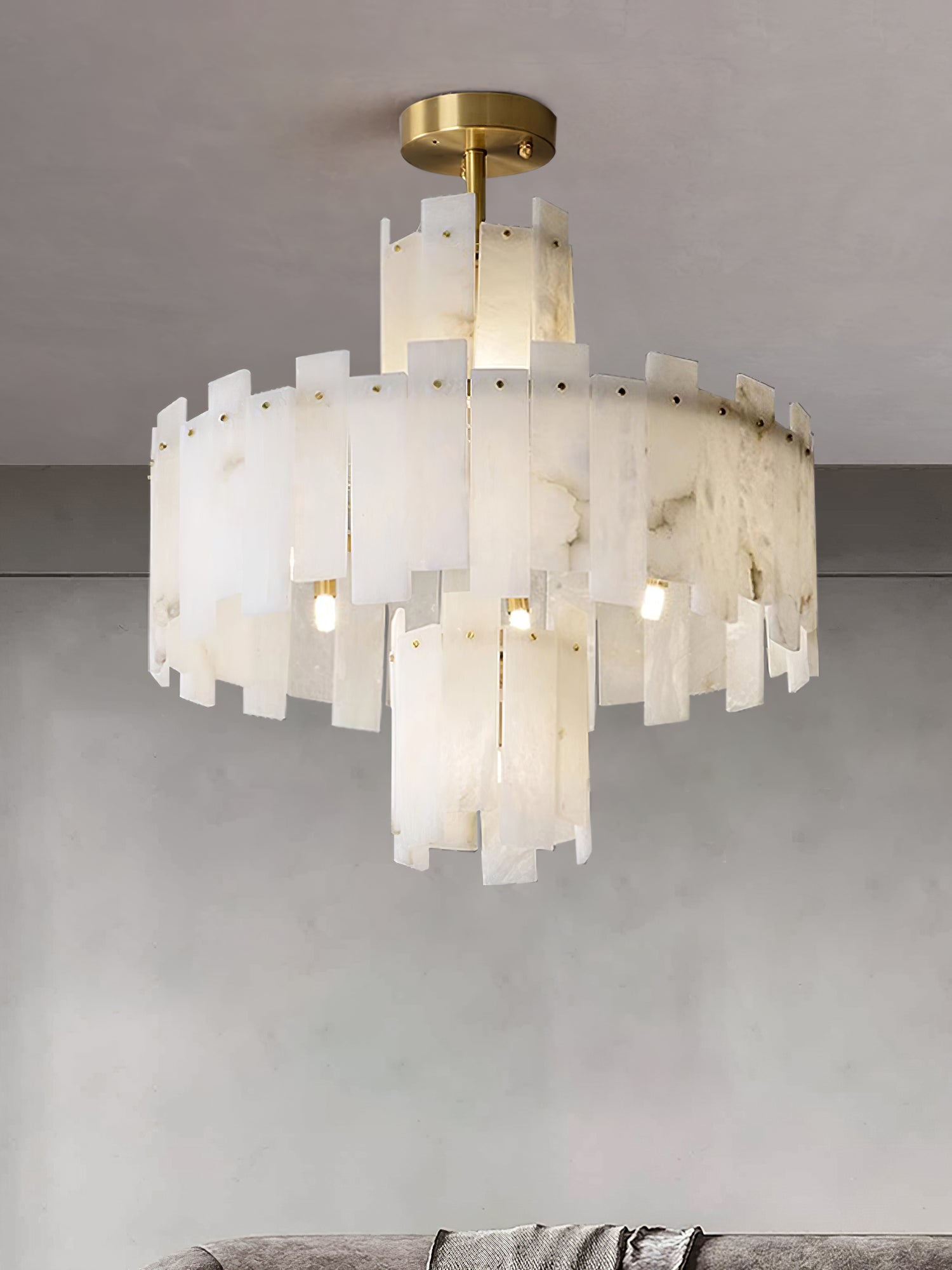 Layered Alabaster Chandelier - Cueteks