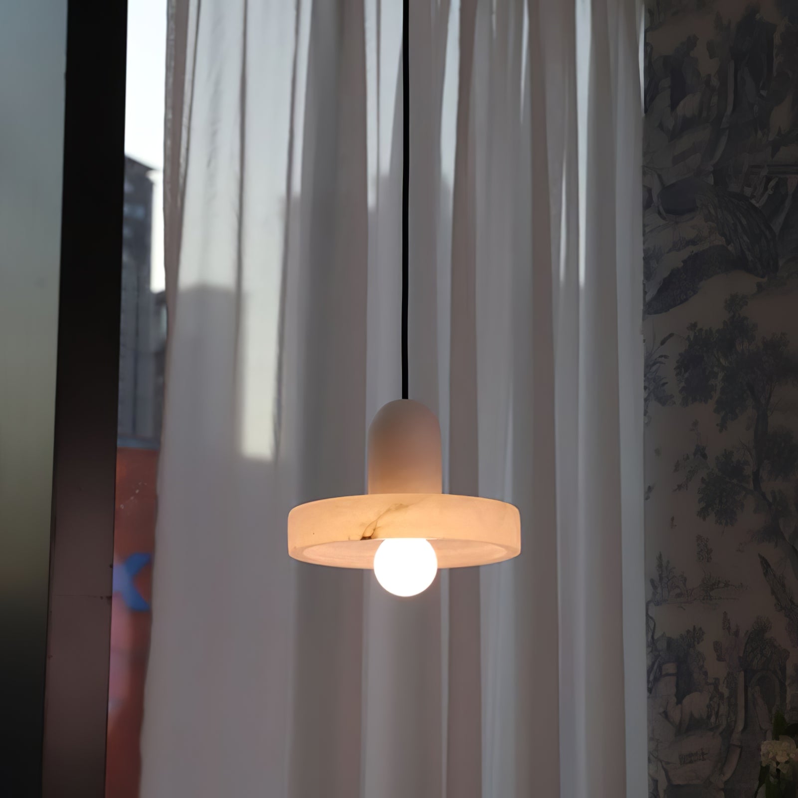 Modern White Marble Pendant Light - Cueteks