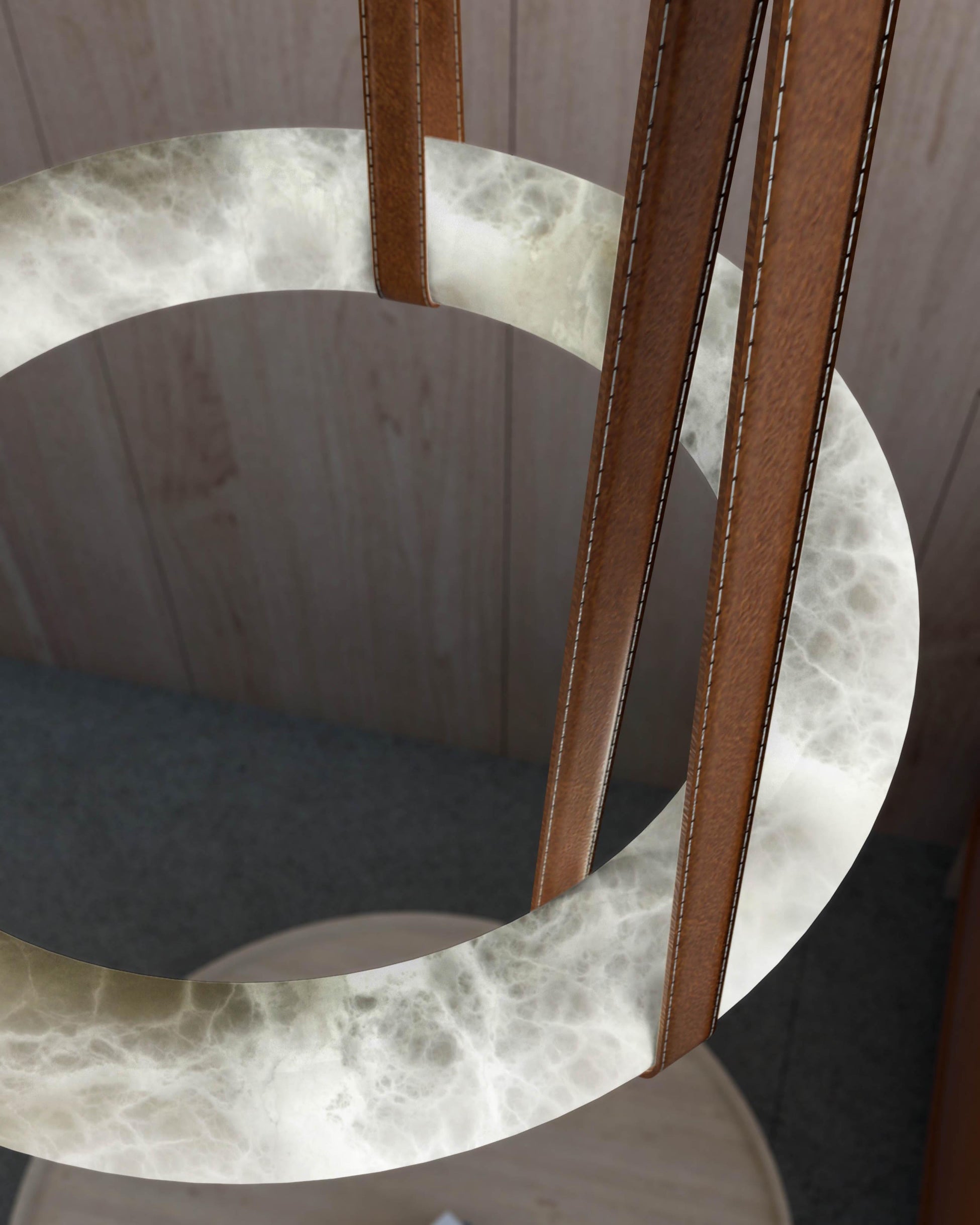 Leather Alabaster Pendant Light - Cueteks