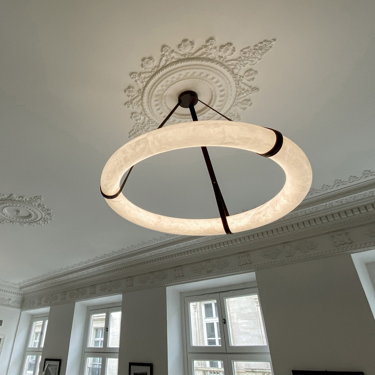 Leather Alabaster Pendant Light - Cueteks
