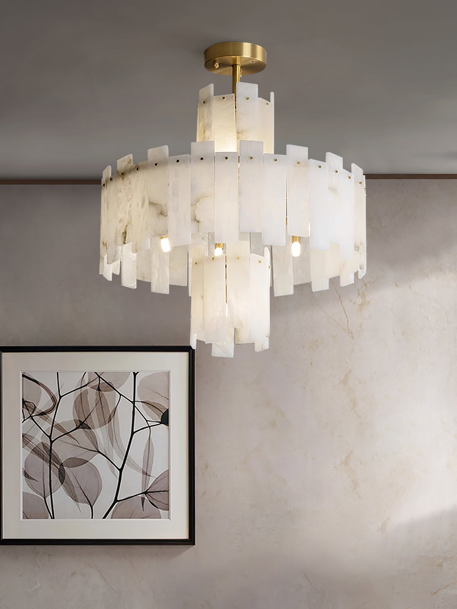 Layered Alabaster Chandelier - Cueteks