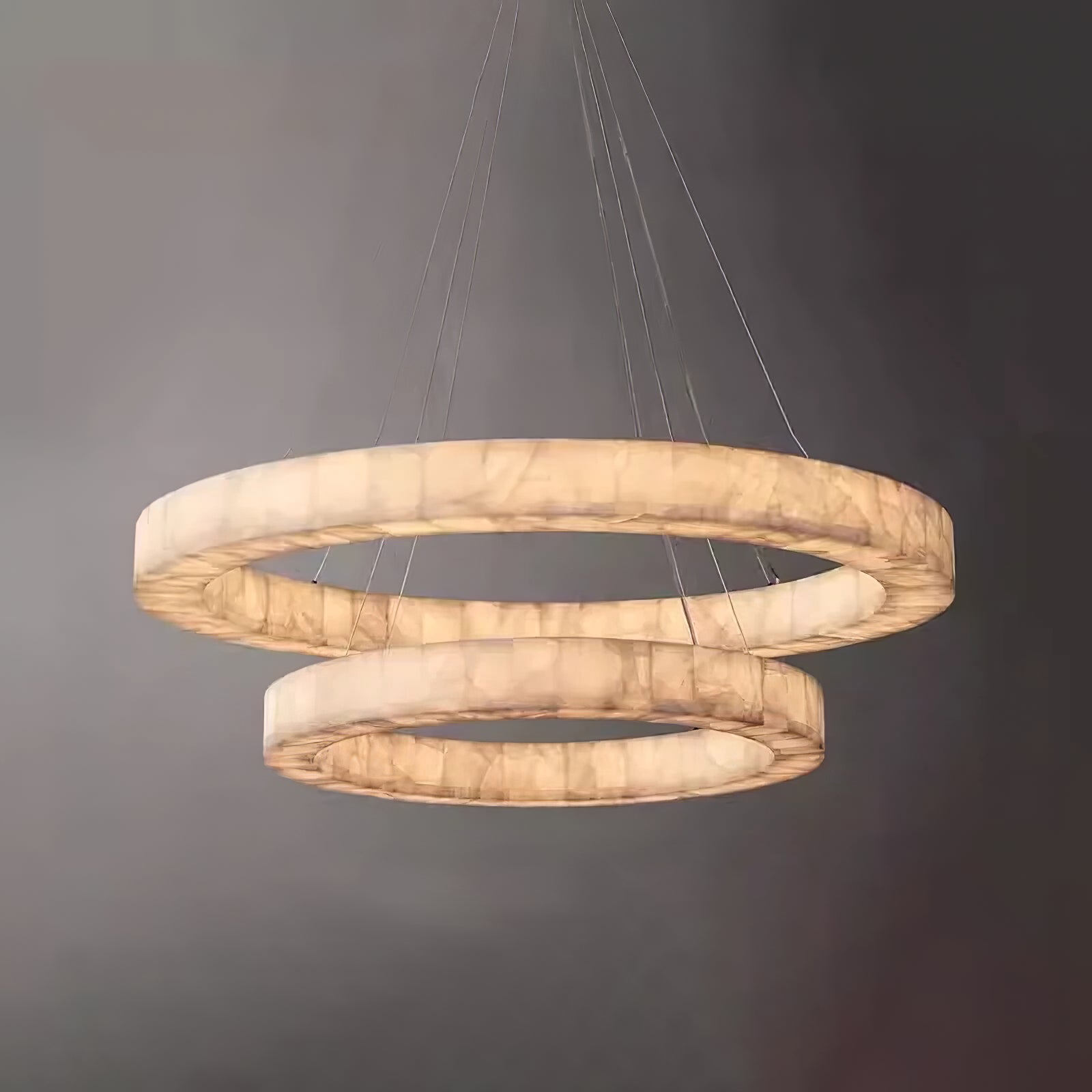 Triple Ring Alabaster Pendant Light - Cueteks