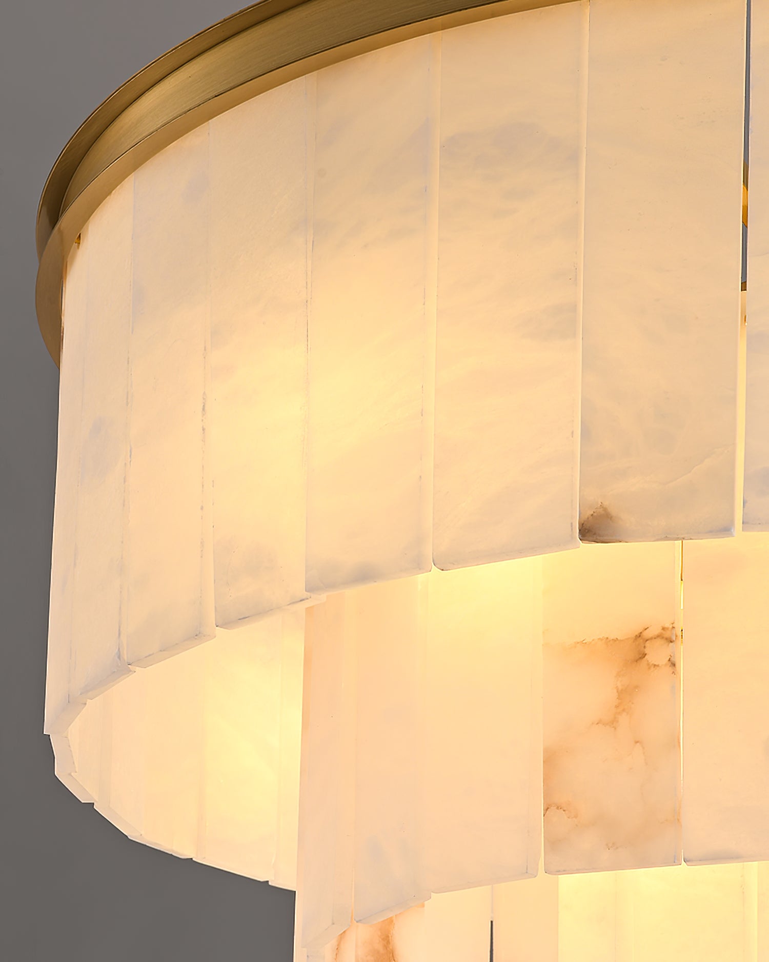 Alabaster multi-layered circular chandelier - Cueteks