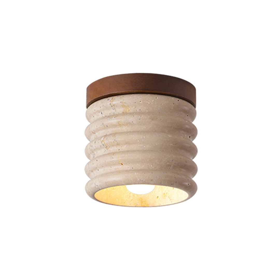 Marble Semi Flush Cylindrical Ceiling Light - Cueteks