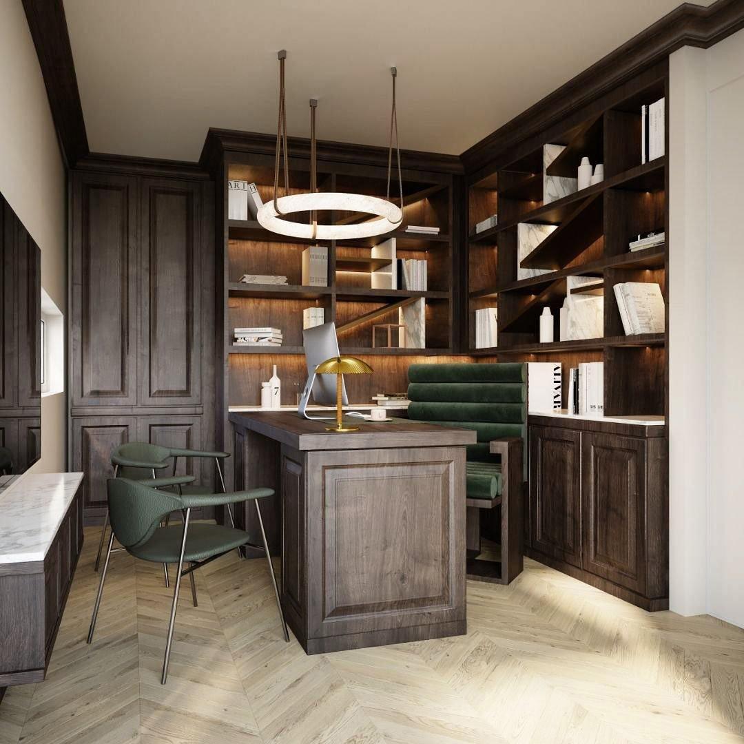 Leather Alabaster Pendant Light - Cueteks