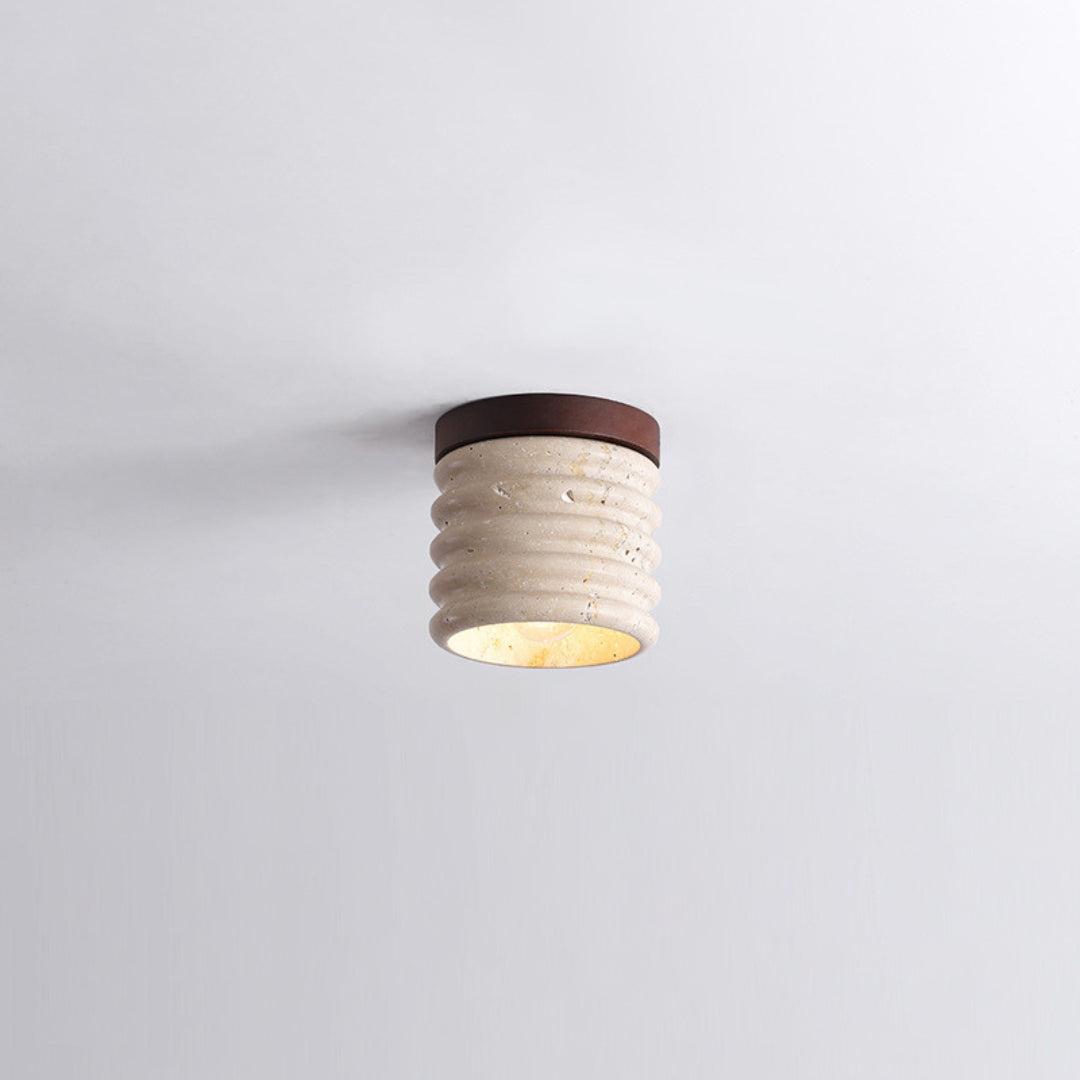 Marble Semi Flush Cylindrical Ceiling Light - Cueteks