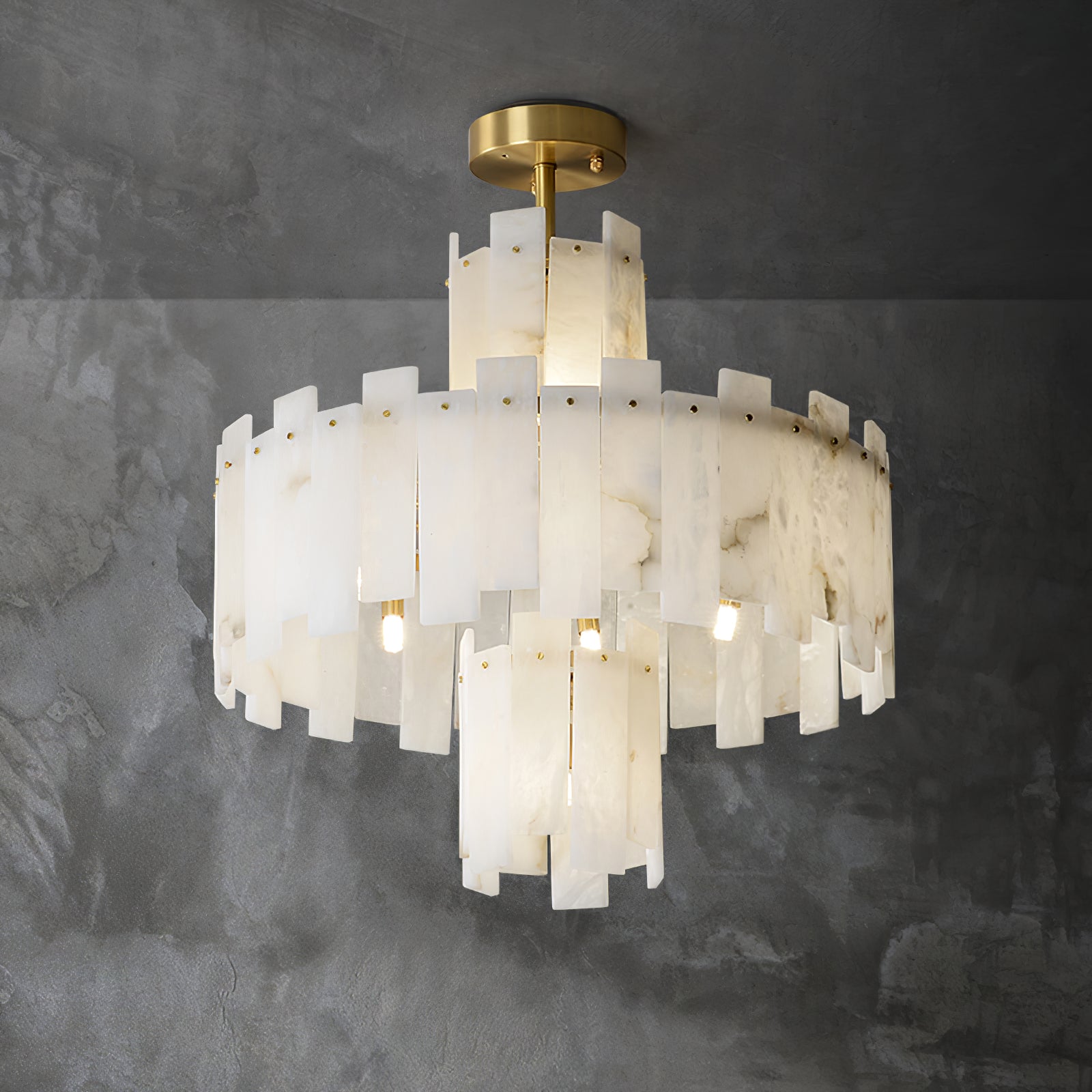Layered Alabaster Chandelier - Cueteks
