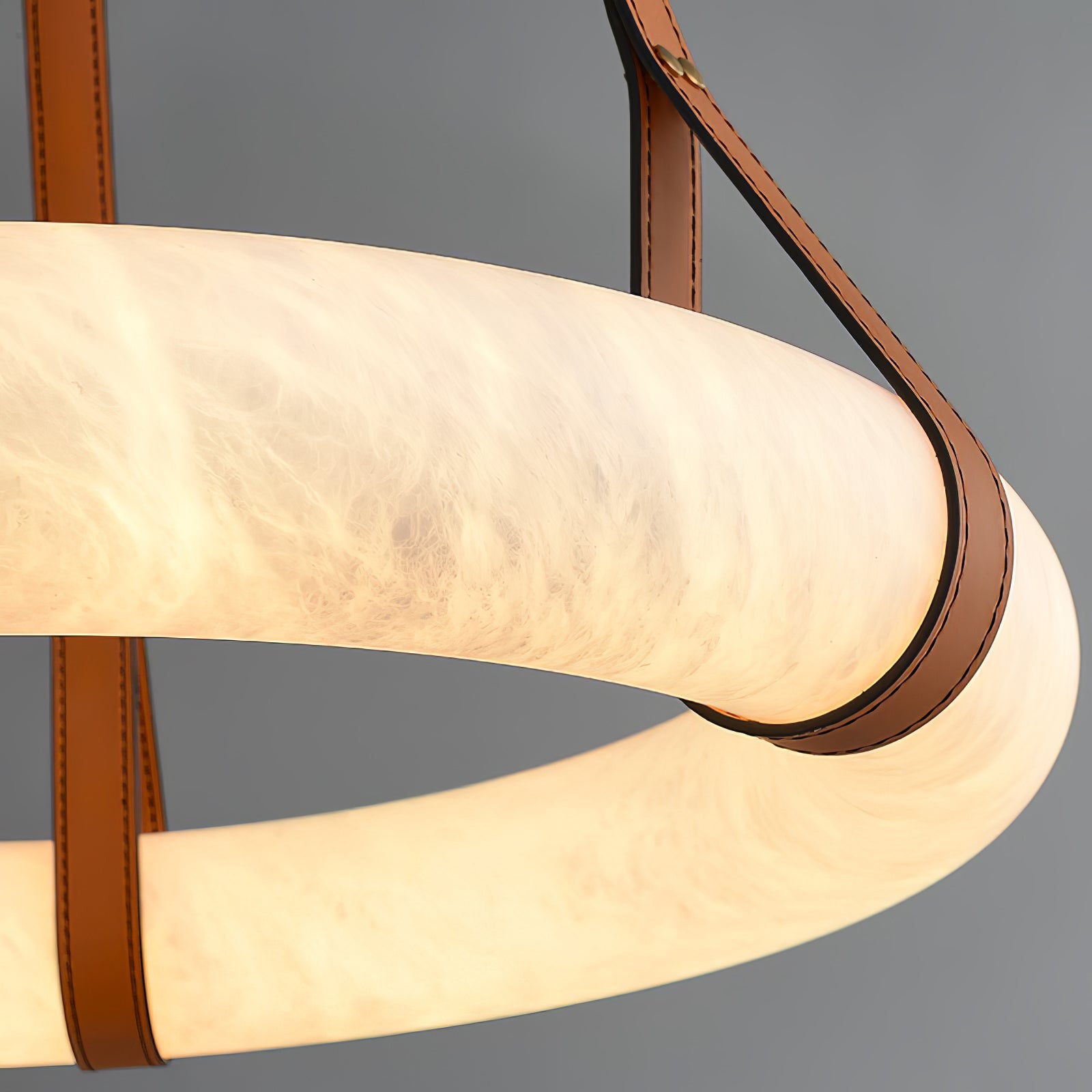Leather Alabaster Pendant Light - Cueteks
