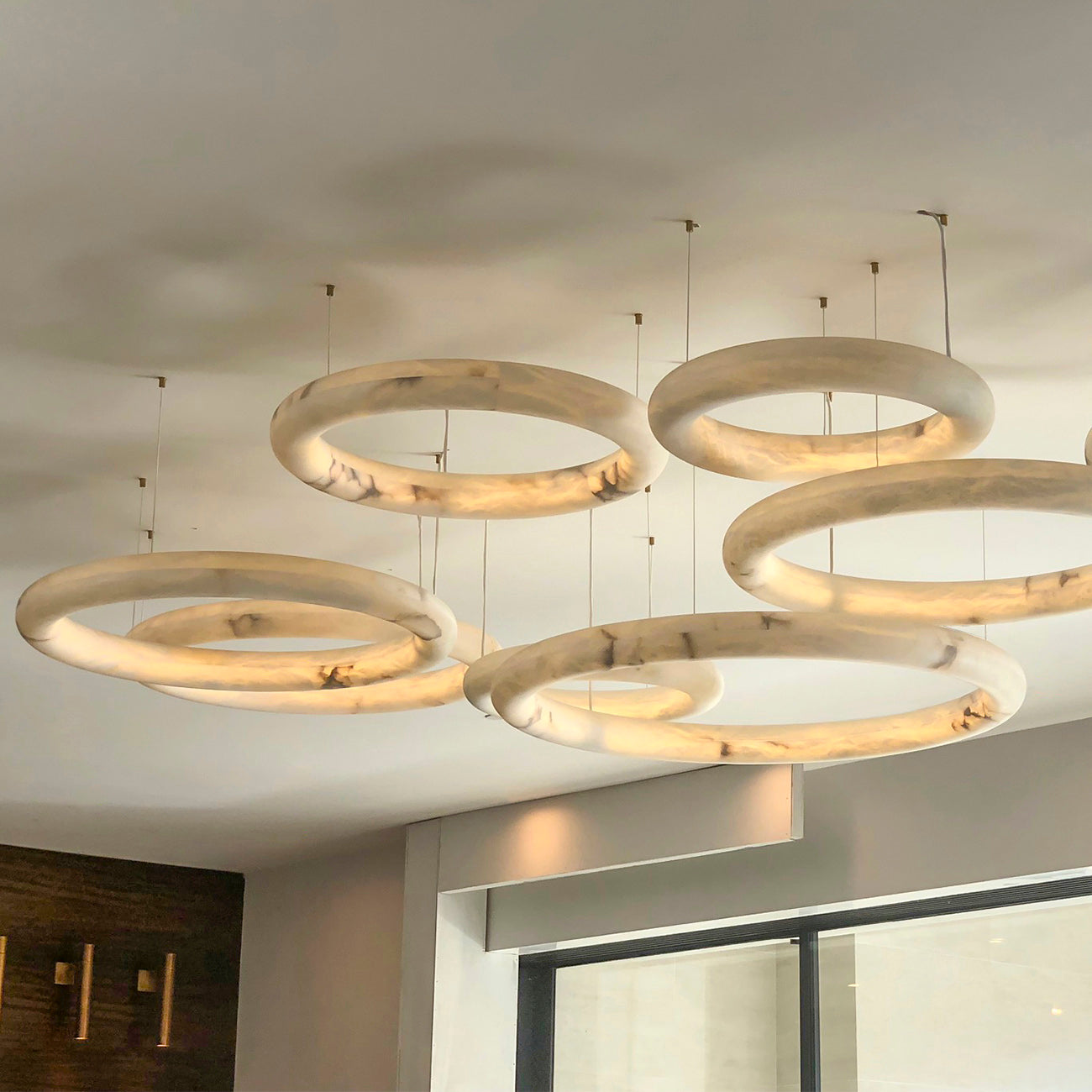 Leather Alabaster Pendant Light - Cueteks