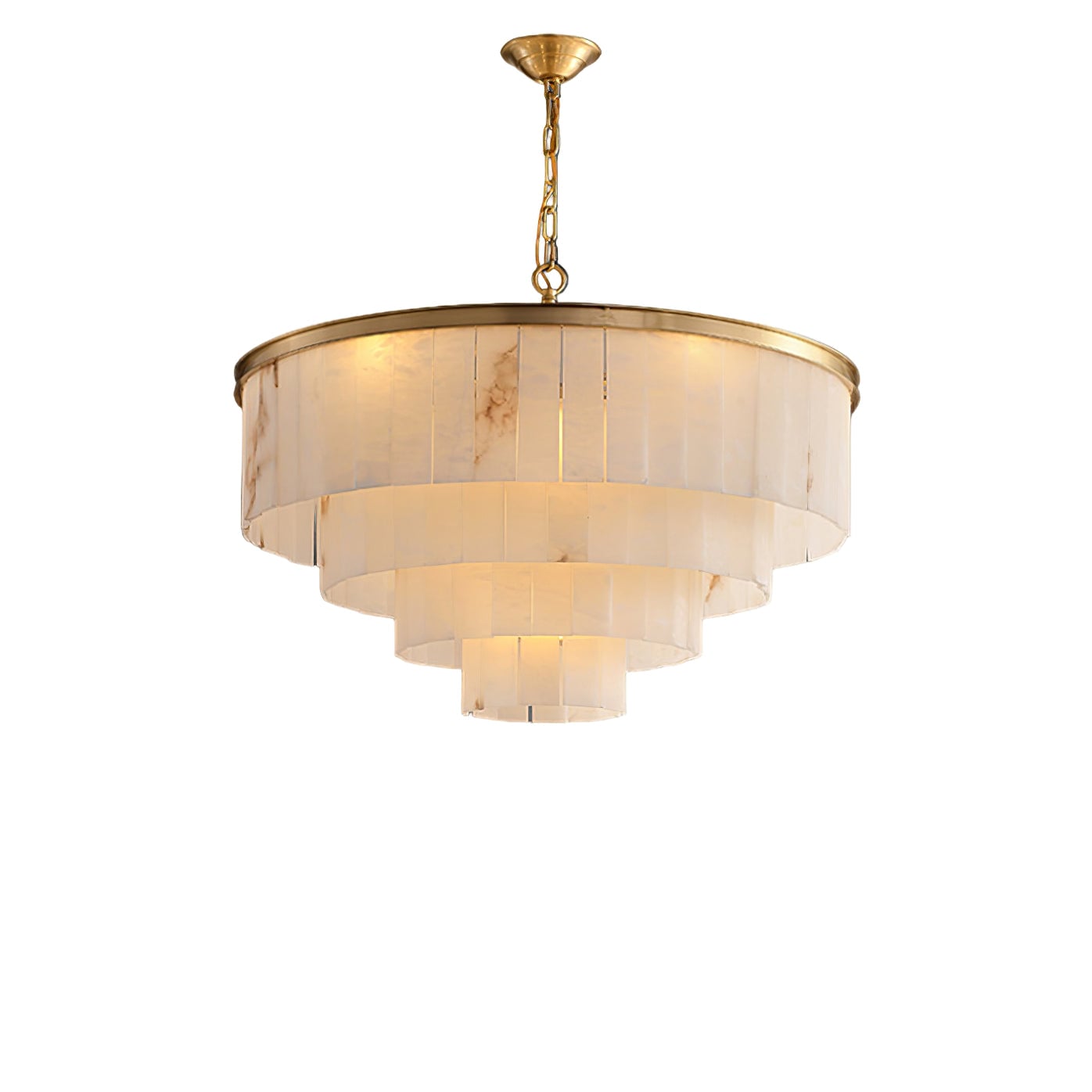 Alabaster multi-layered circular chandelier - Cueteks