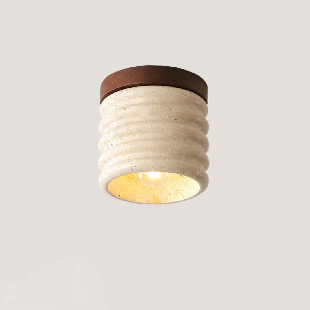 Marble Semi Flush Cylindrical Ceiling Light - Cueteks