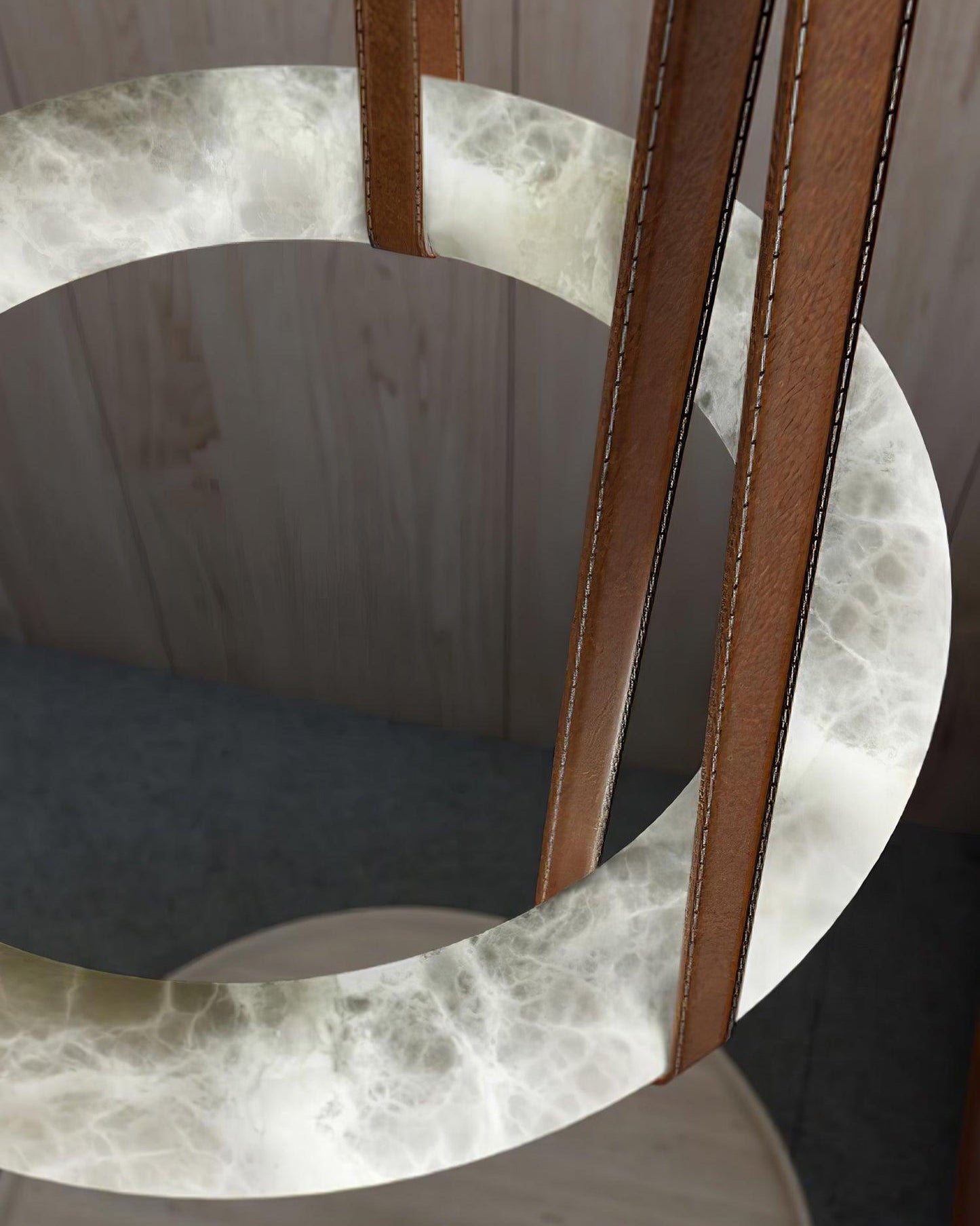Leather Alabaster Pendant Light - Cueteks