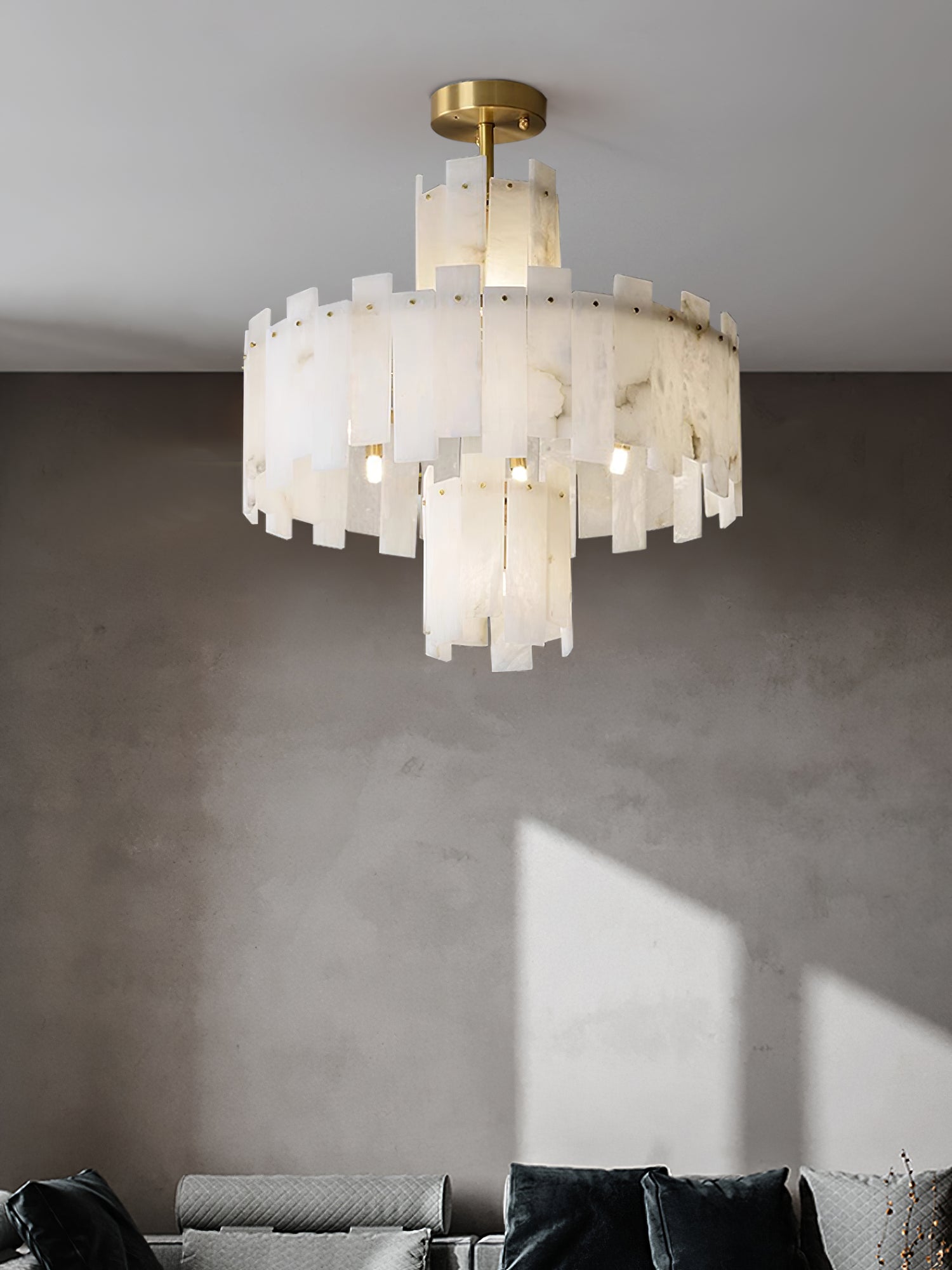 Layered Alabaster Chandelier - Cueteks