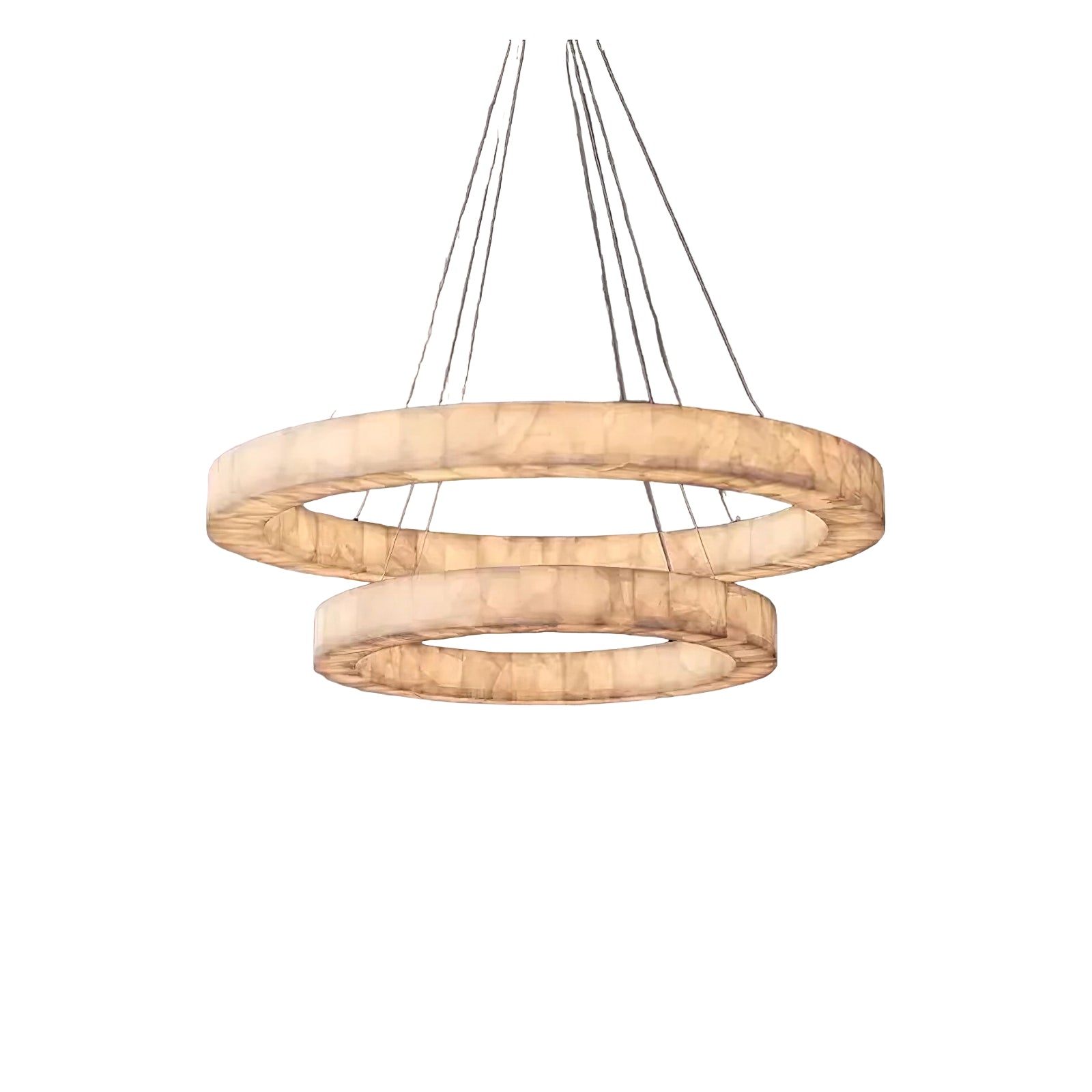 Triple Ring Alabaster Pendant Light - Cueteks