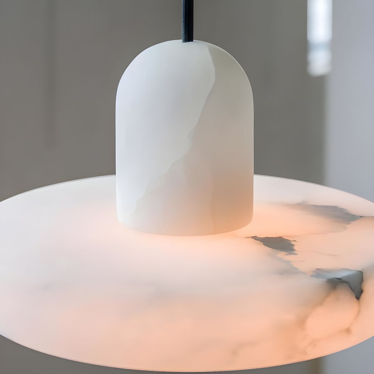 Modern White Marble Pendant Light - Cueteks