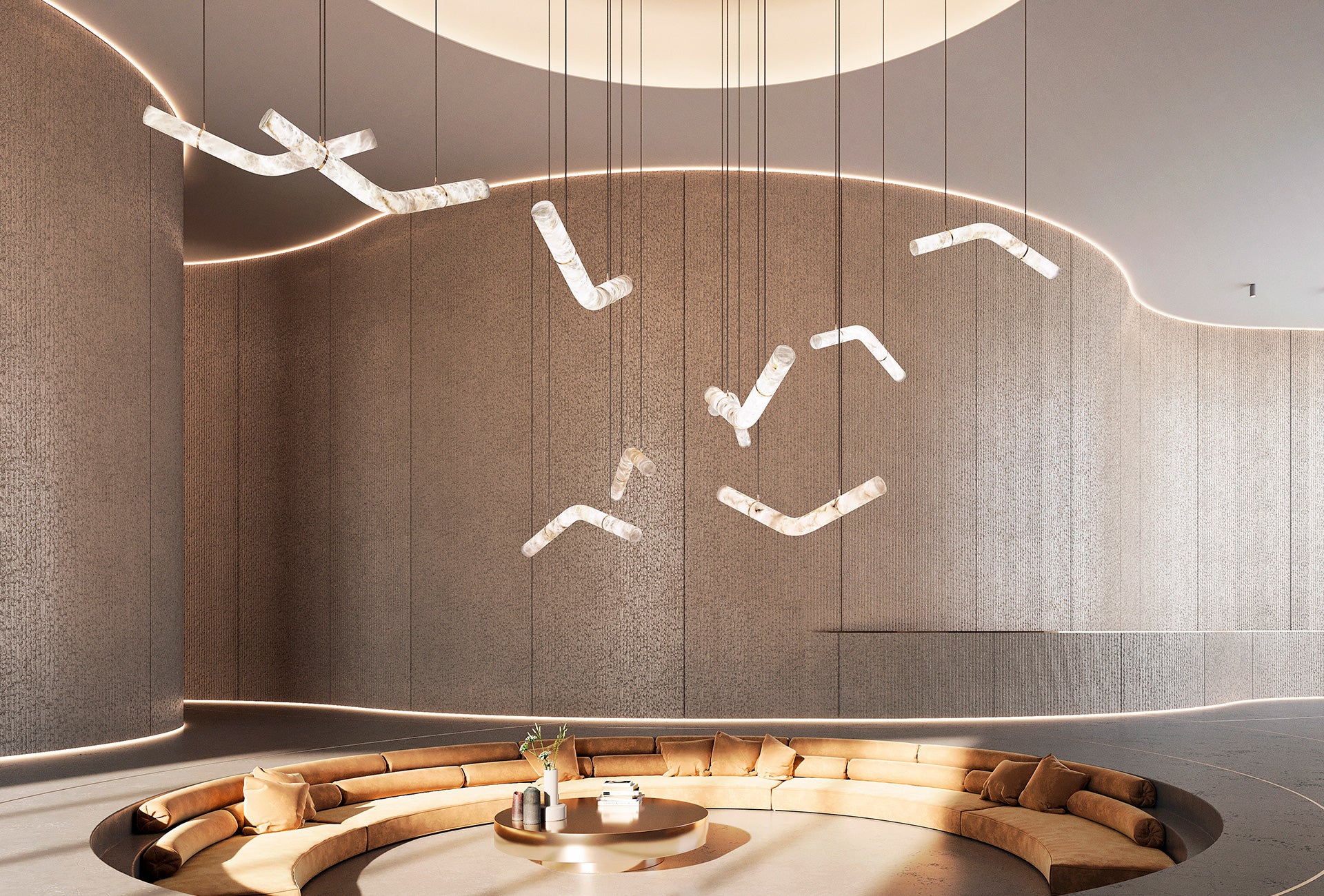 Alabaster LIBERTY Chandelier - Cueteks