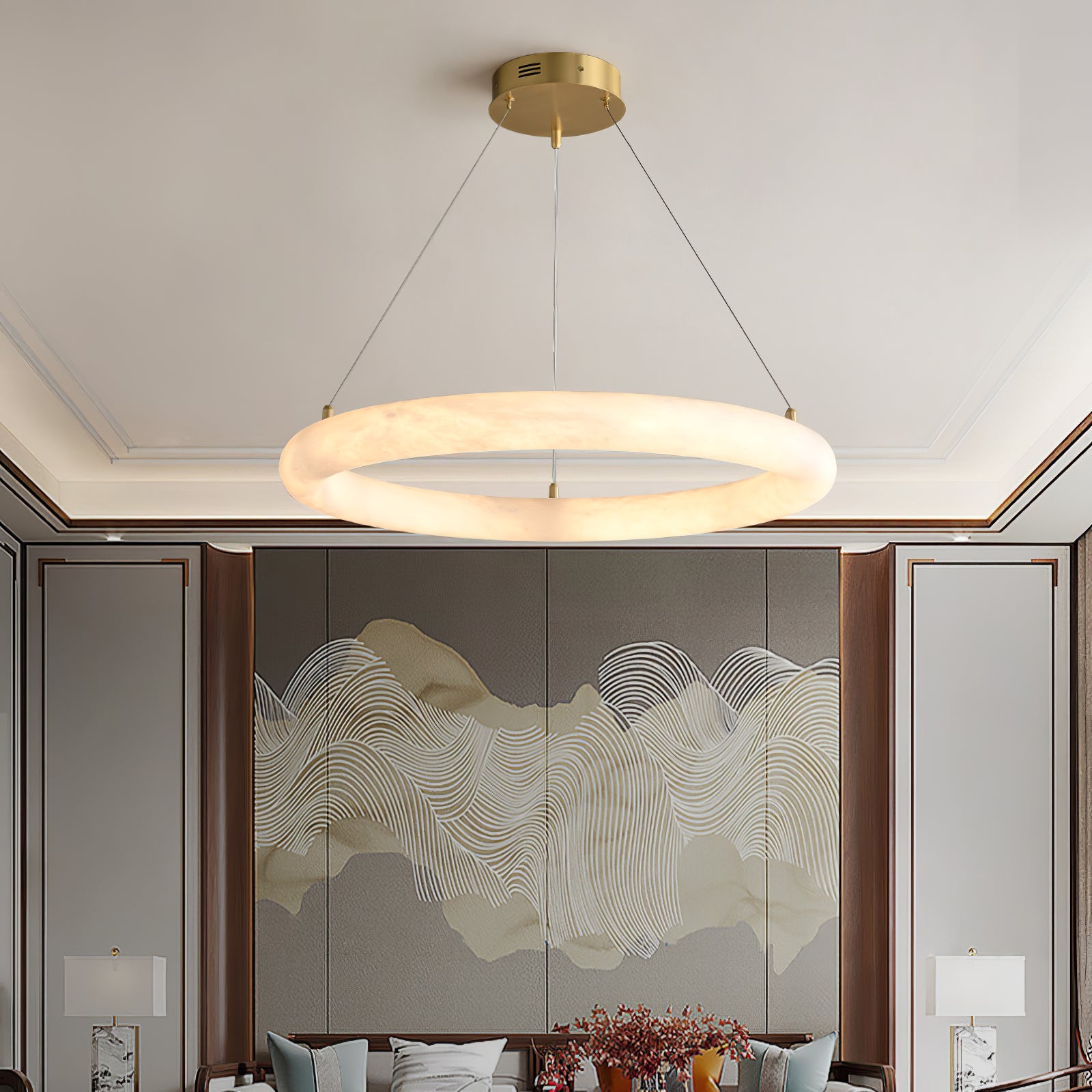 Halo Alabaster Pendant Light - Cueteks