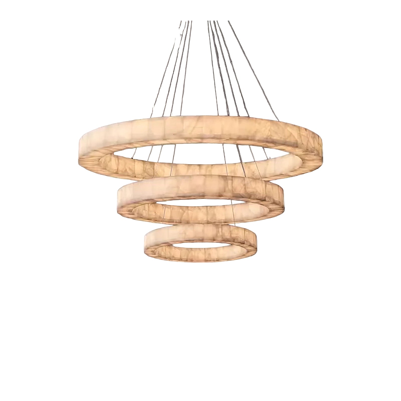 Triple Ring Alabaster Pendant Light - Cueteks