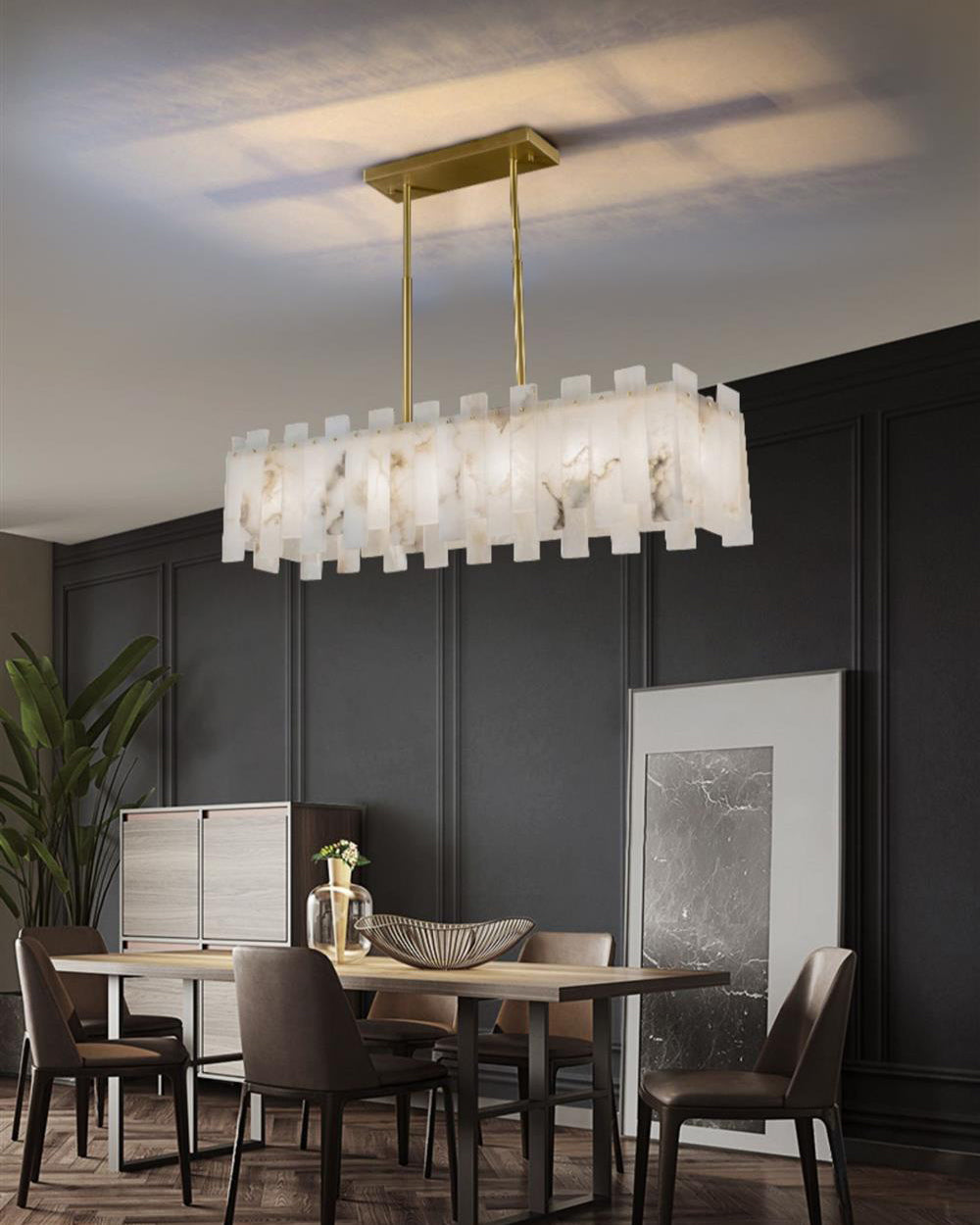 Rectangular Alabaster Pendant Light - Cueteks
