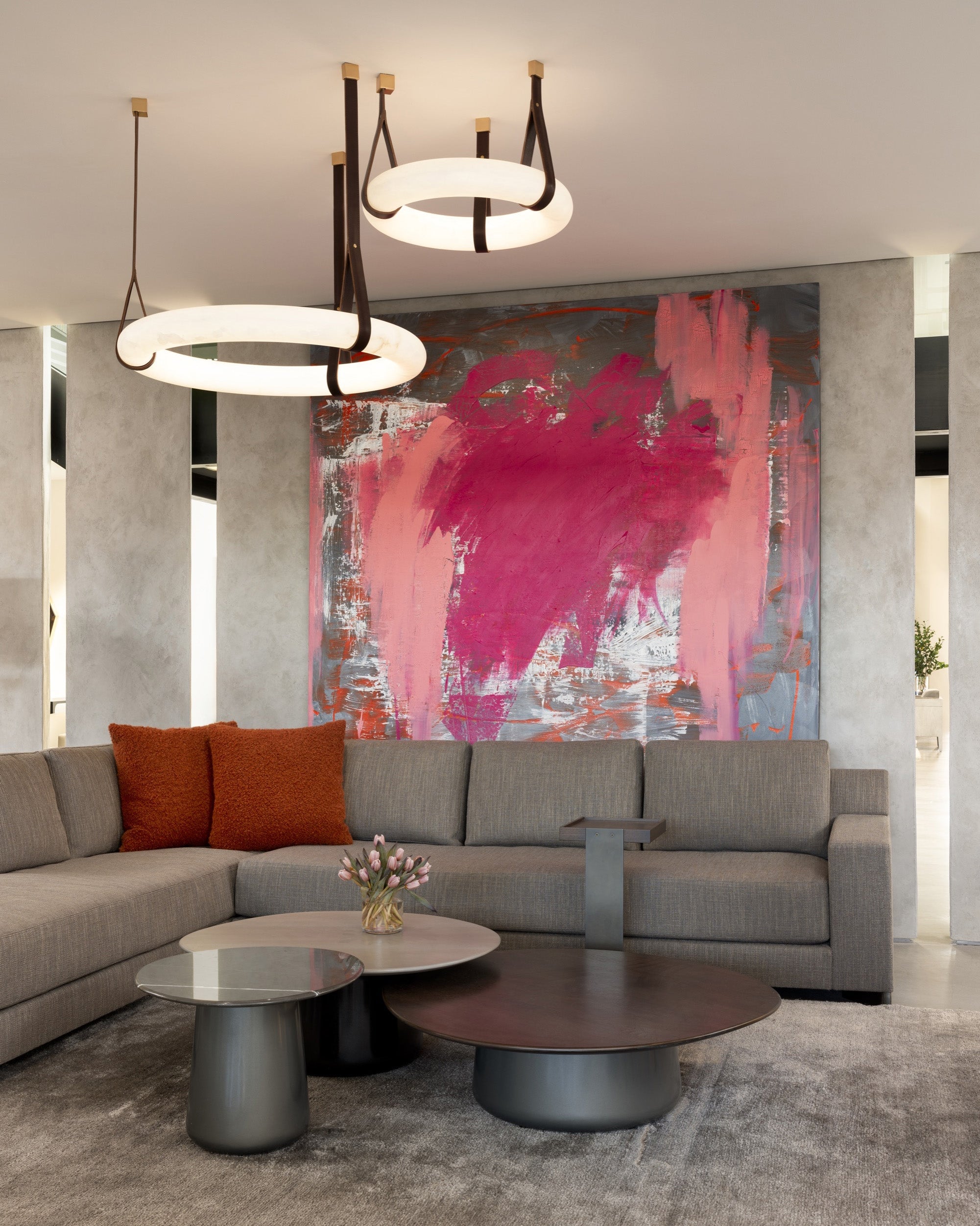 Leather Alabaster Pendant Light - Cueteks