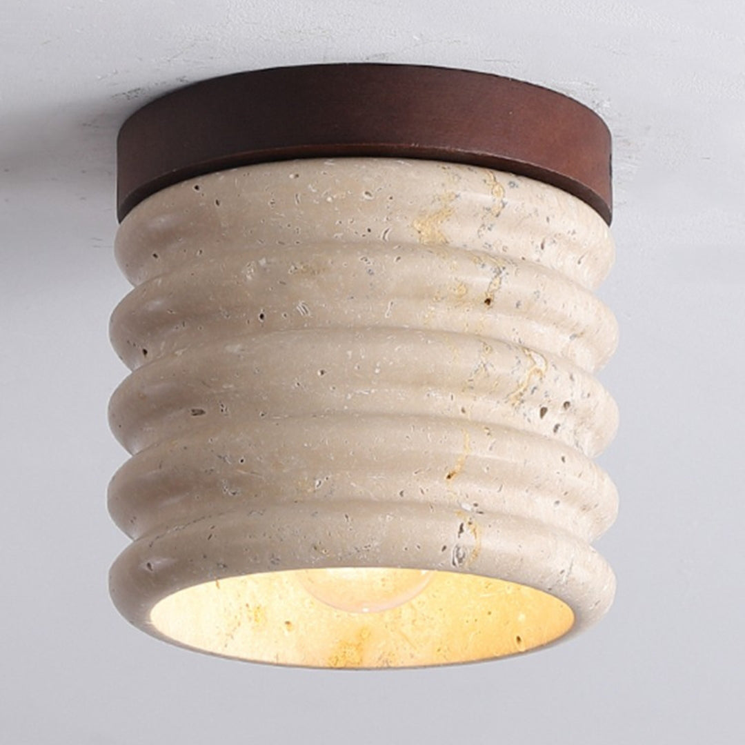 Marble Semi Flush Cylindrical Ceiling Light - Cueteks