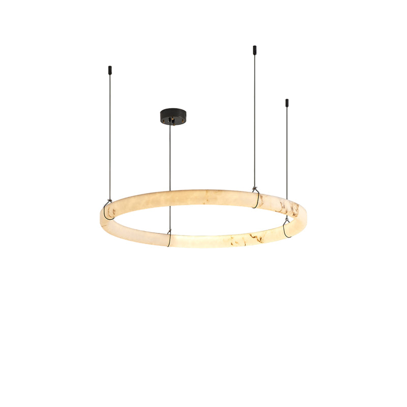 Modern Triple Ring Alabaster Pendant Light - Cueteks