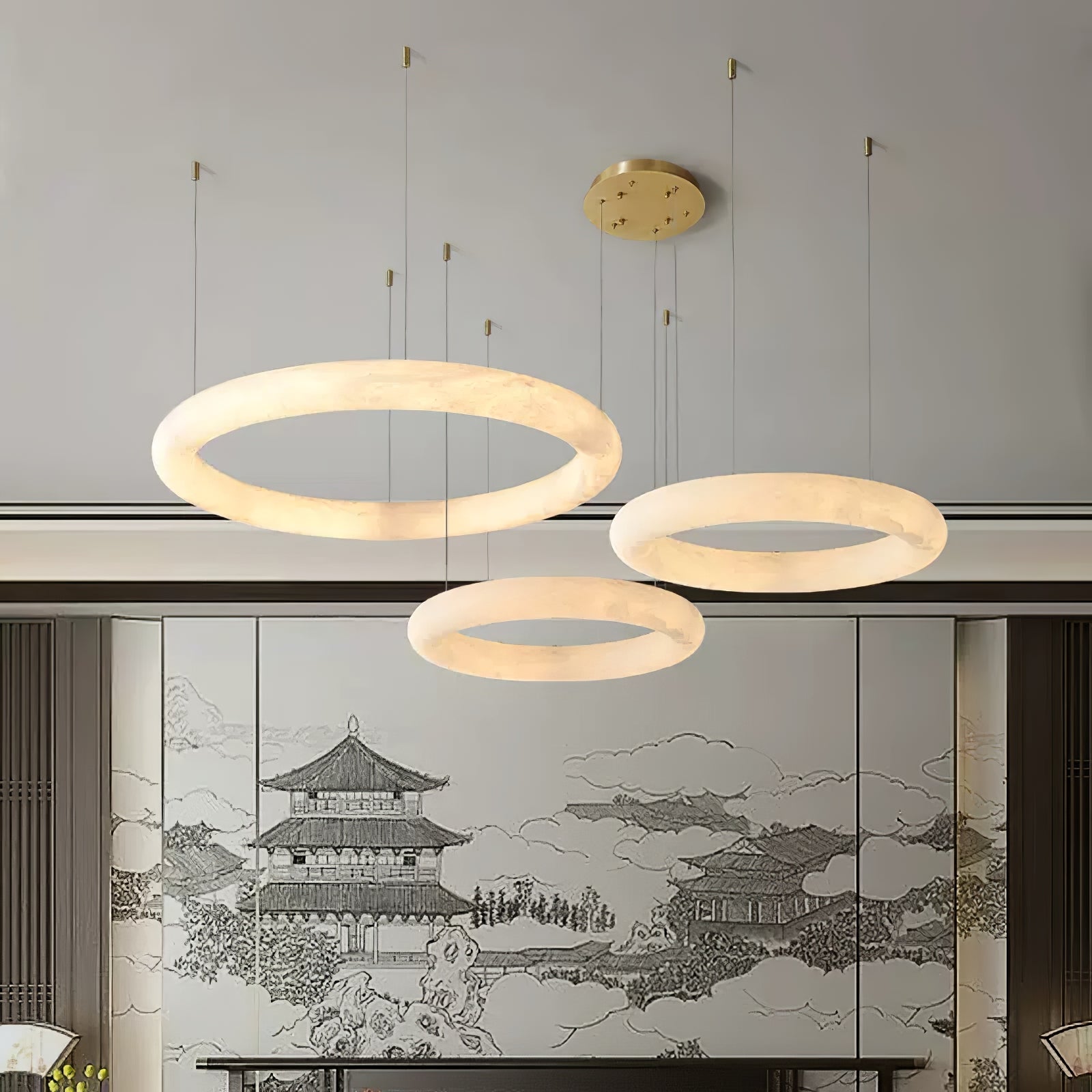 Halo Alabaster Pendant Light - Cueteks