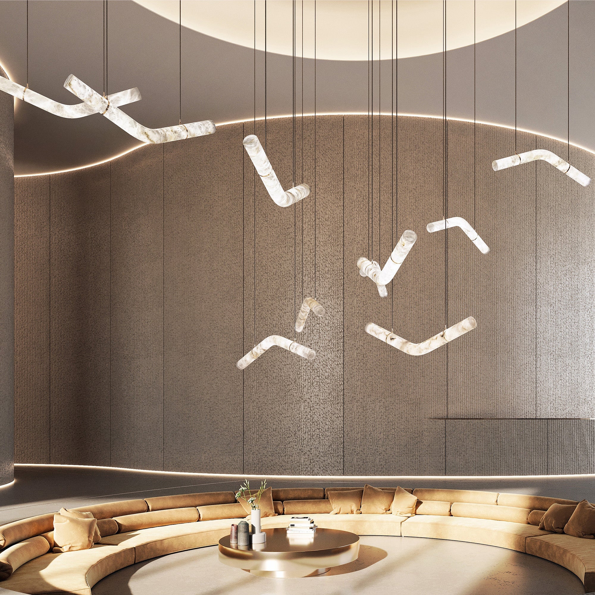Leather Alabaster Pendant Light - Cueteks