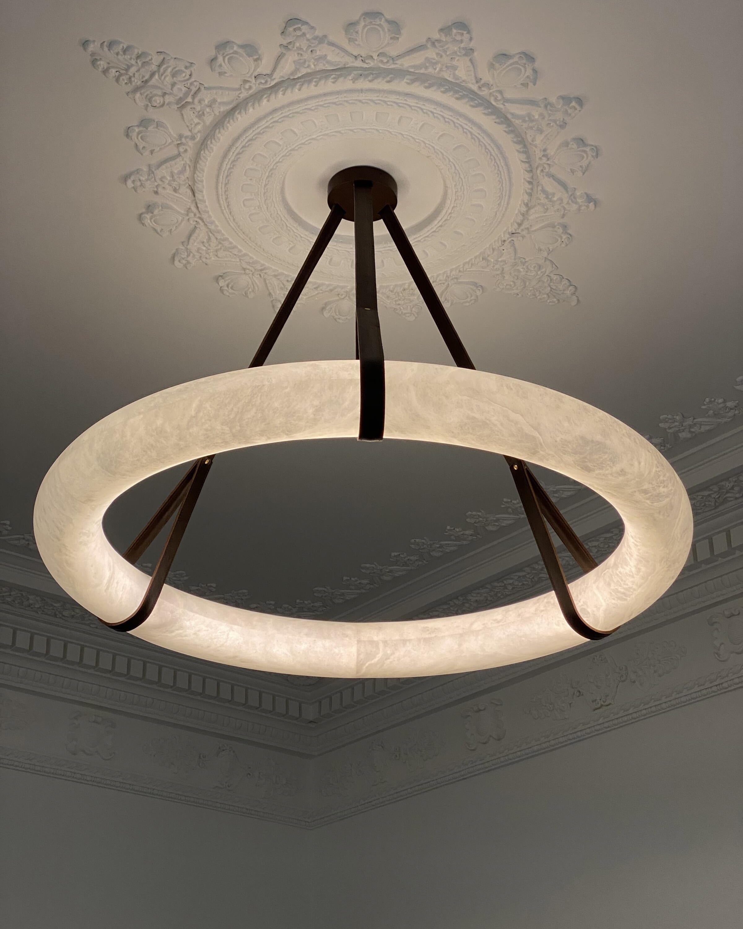 Leather Alabaster Pendant Light - Cueteks