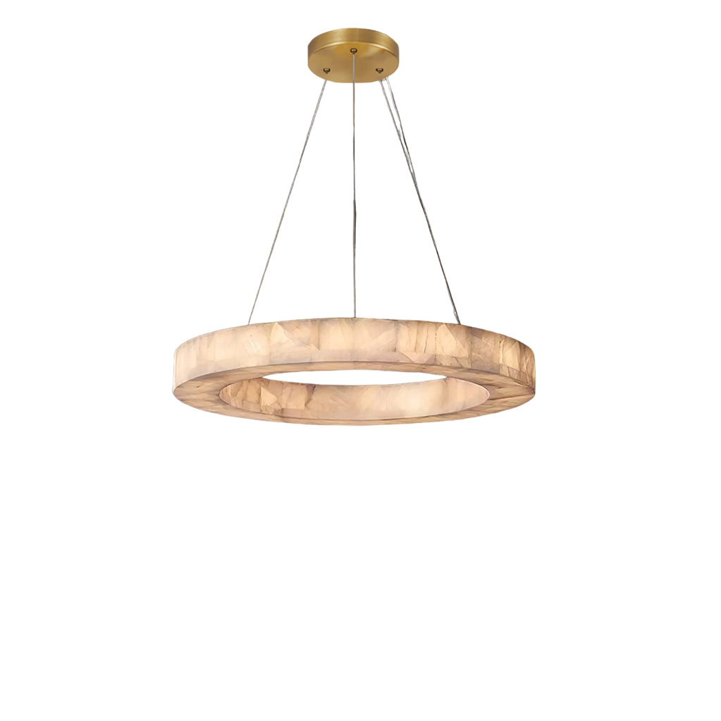 Triple Ring Alabaster Pendant Light - Cueteks