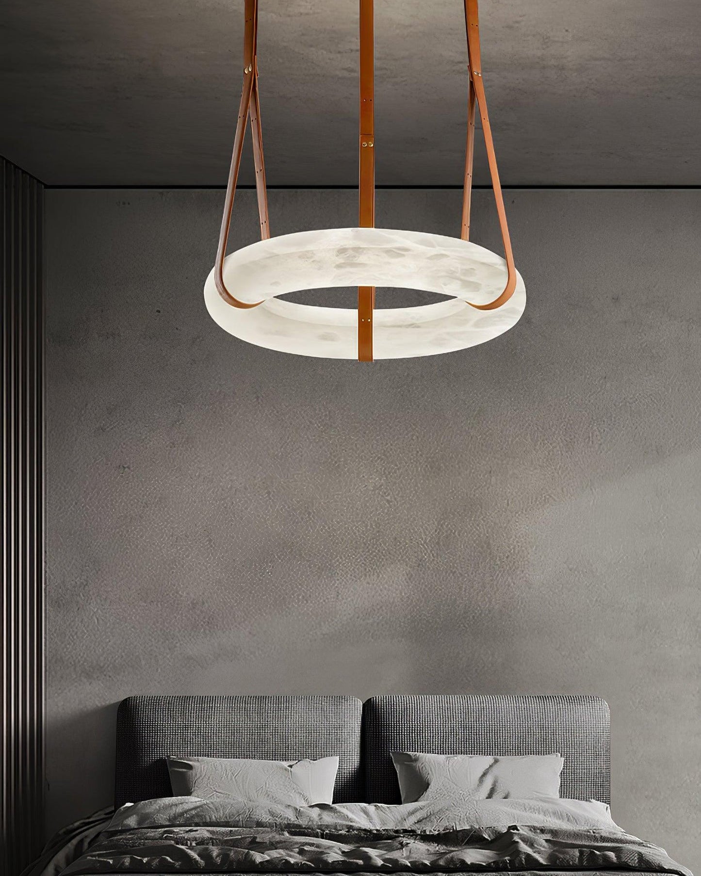 Leather Alabaster Pendant Light - Cueteks