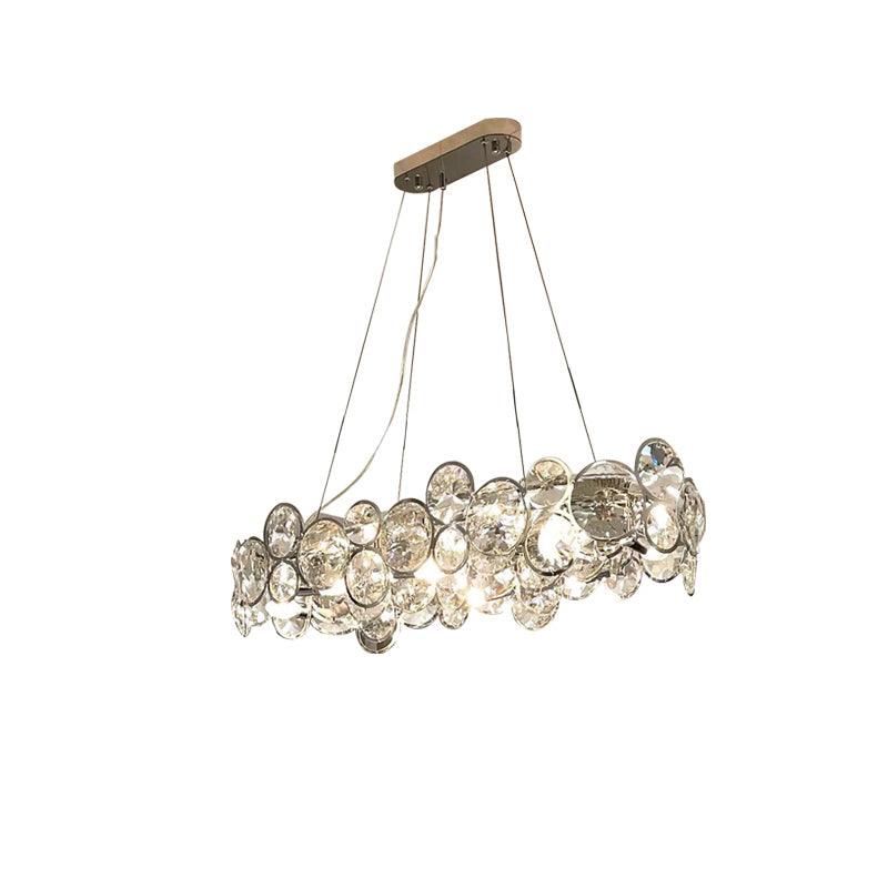 Chrome Round Crystal Chandelier - Cueteks