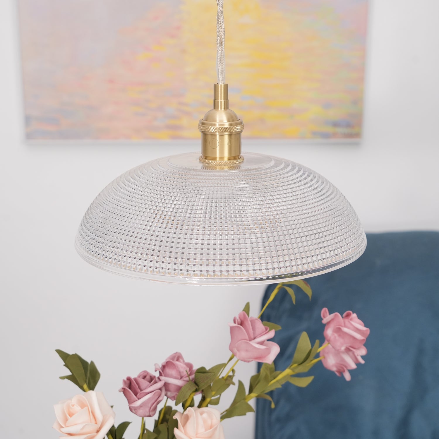 Ribbed Spiral Pendant Light - Cueteks