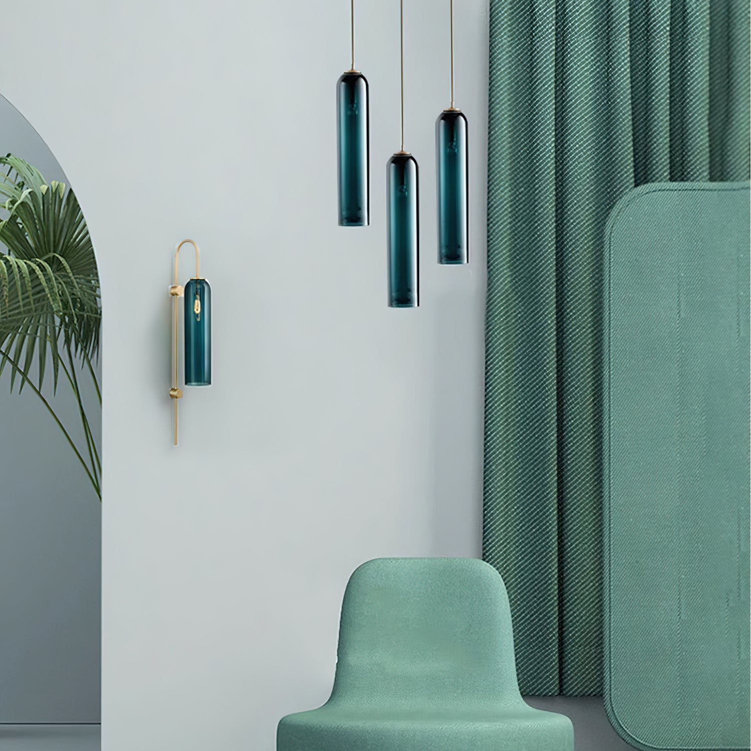 Long Tube Glass Pendant Light - Cueteks